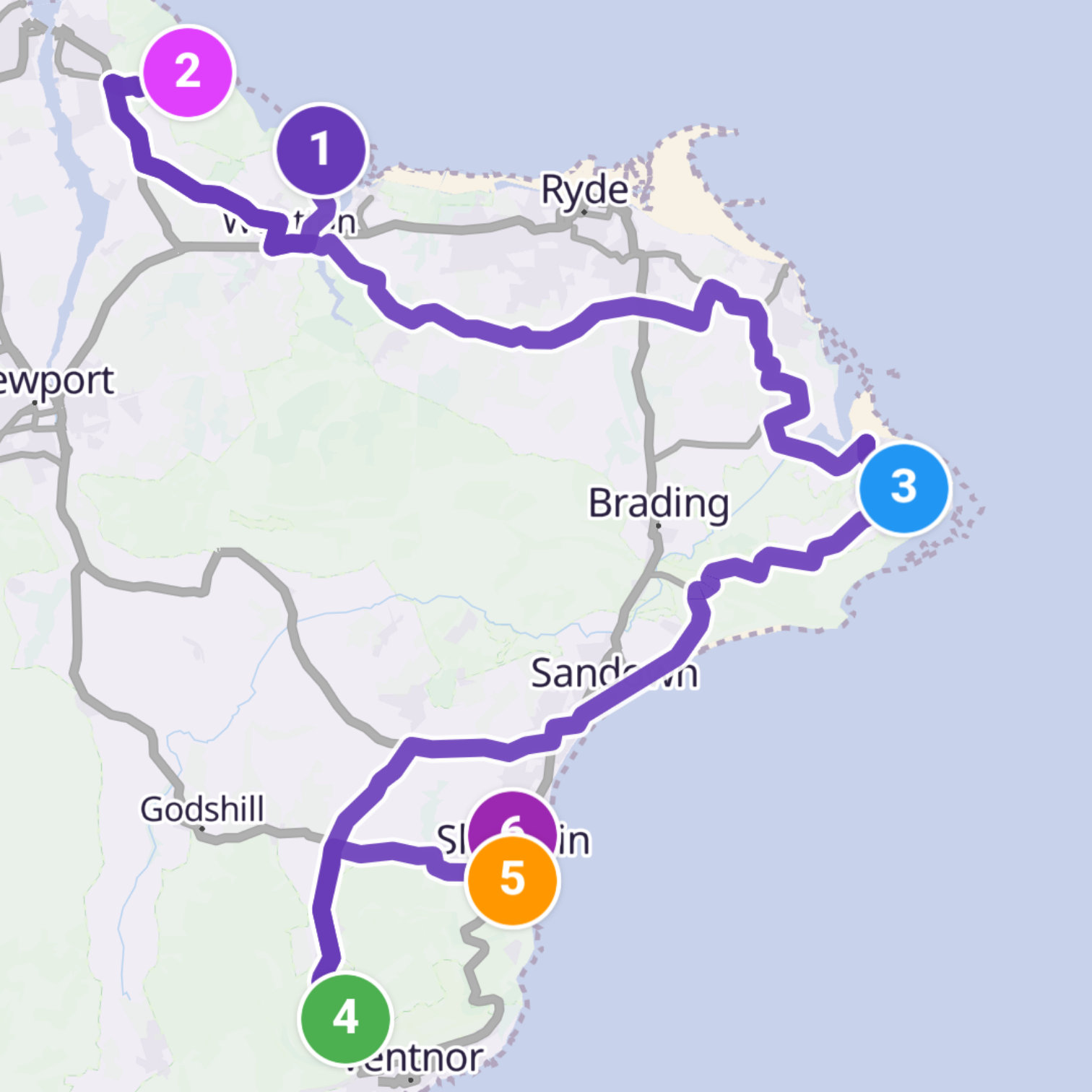 Map itinerary