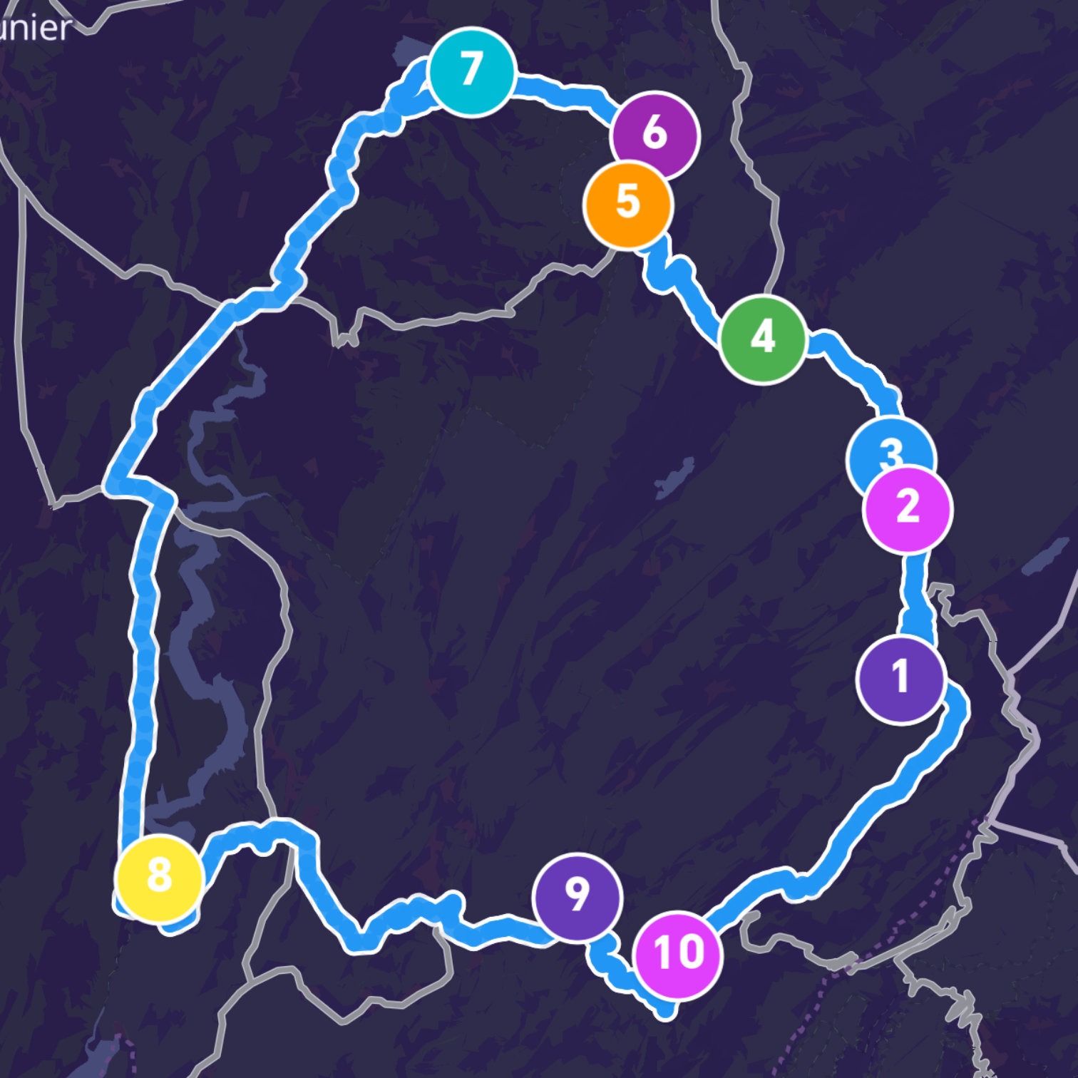 Map itinerary