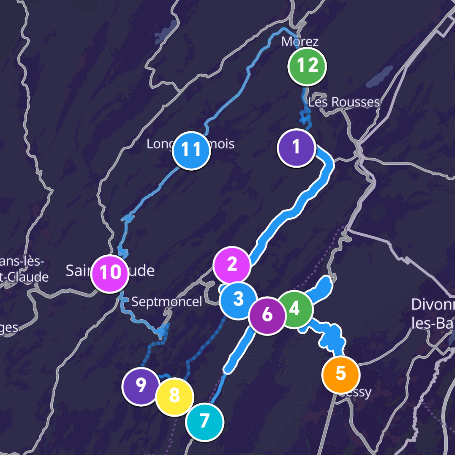 Map itinerary