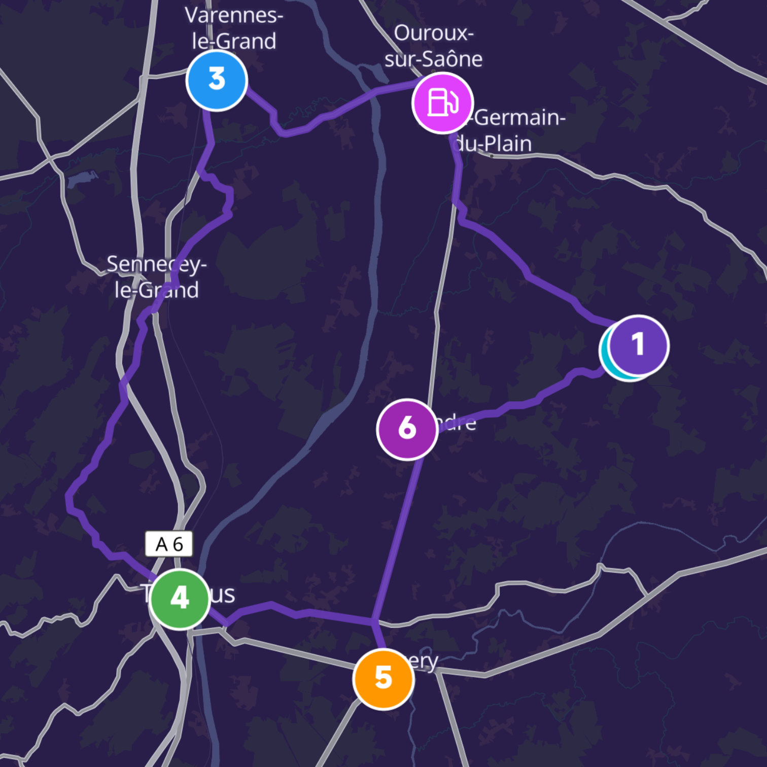 Map itinerary