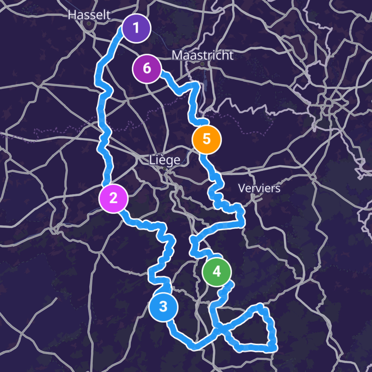 Map itinerary