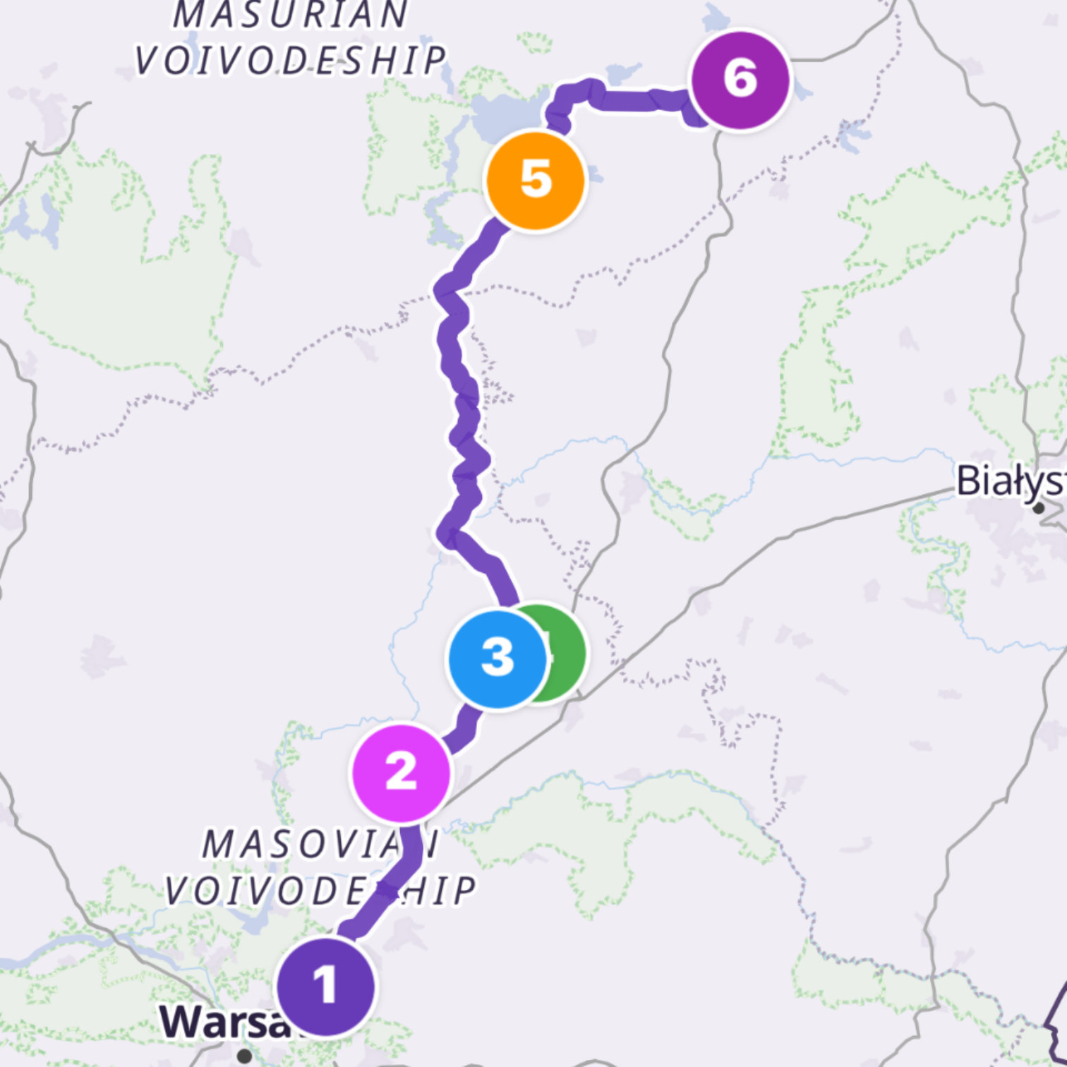 Map itinerary