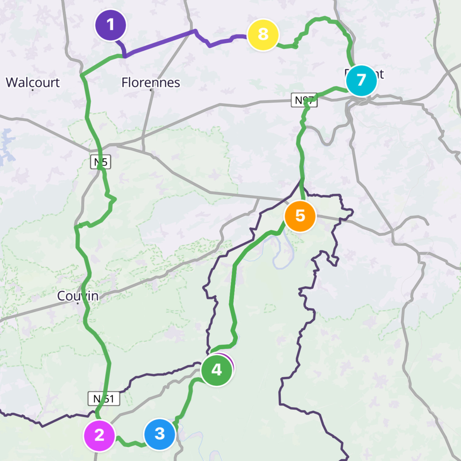 Map itinerary