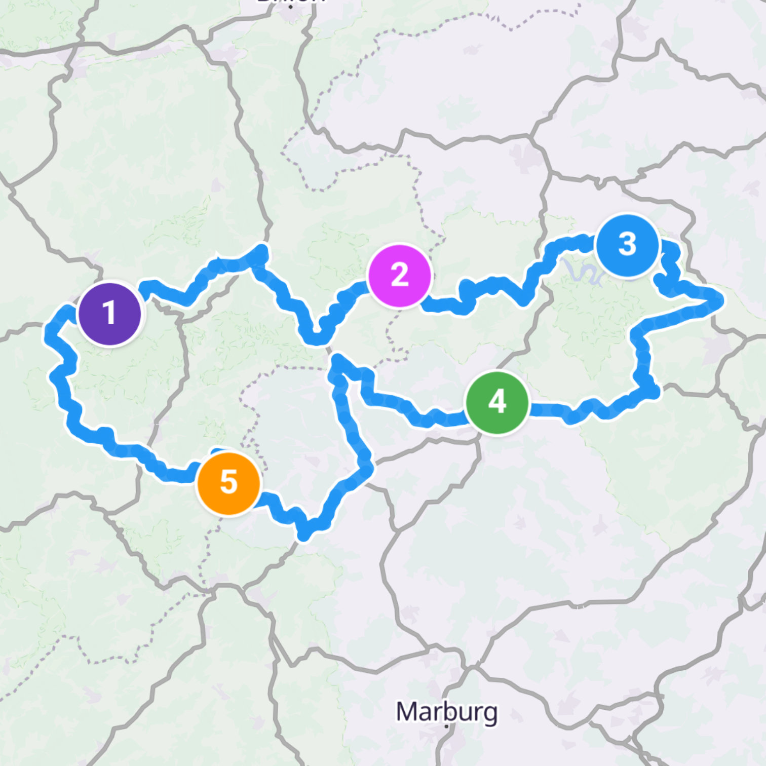 Map itinerary