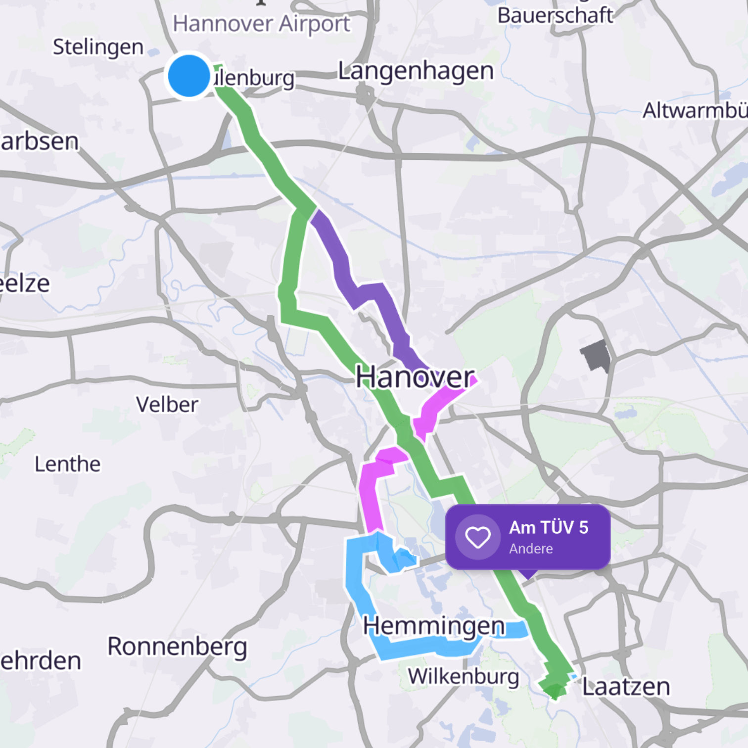 Map itinerary