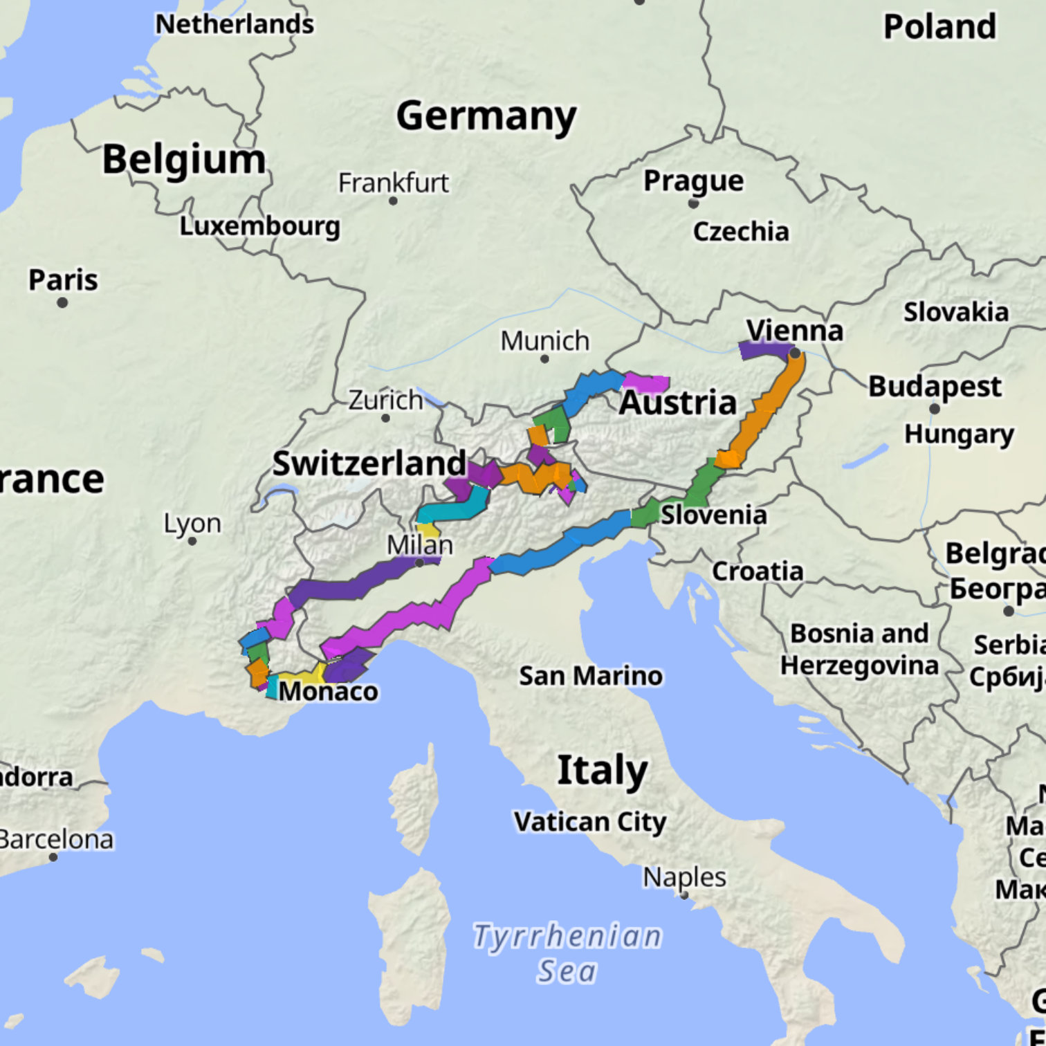 Map itinerary