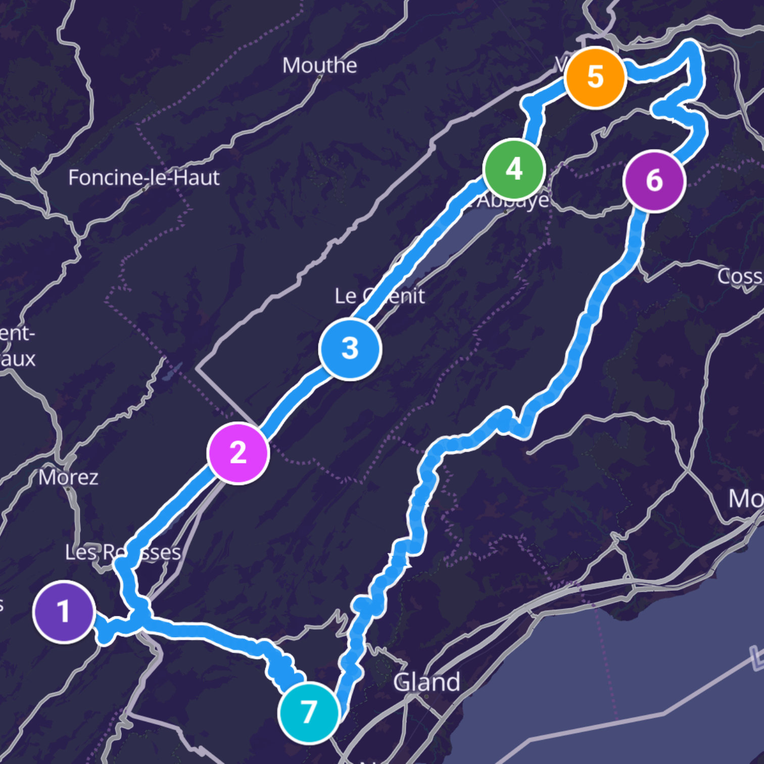 Map itinerary