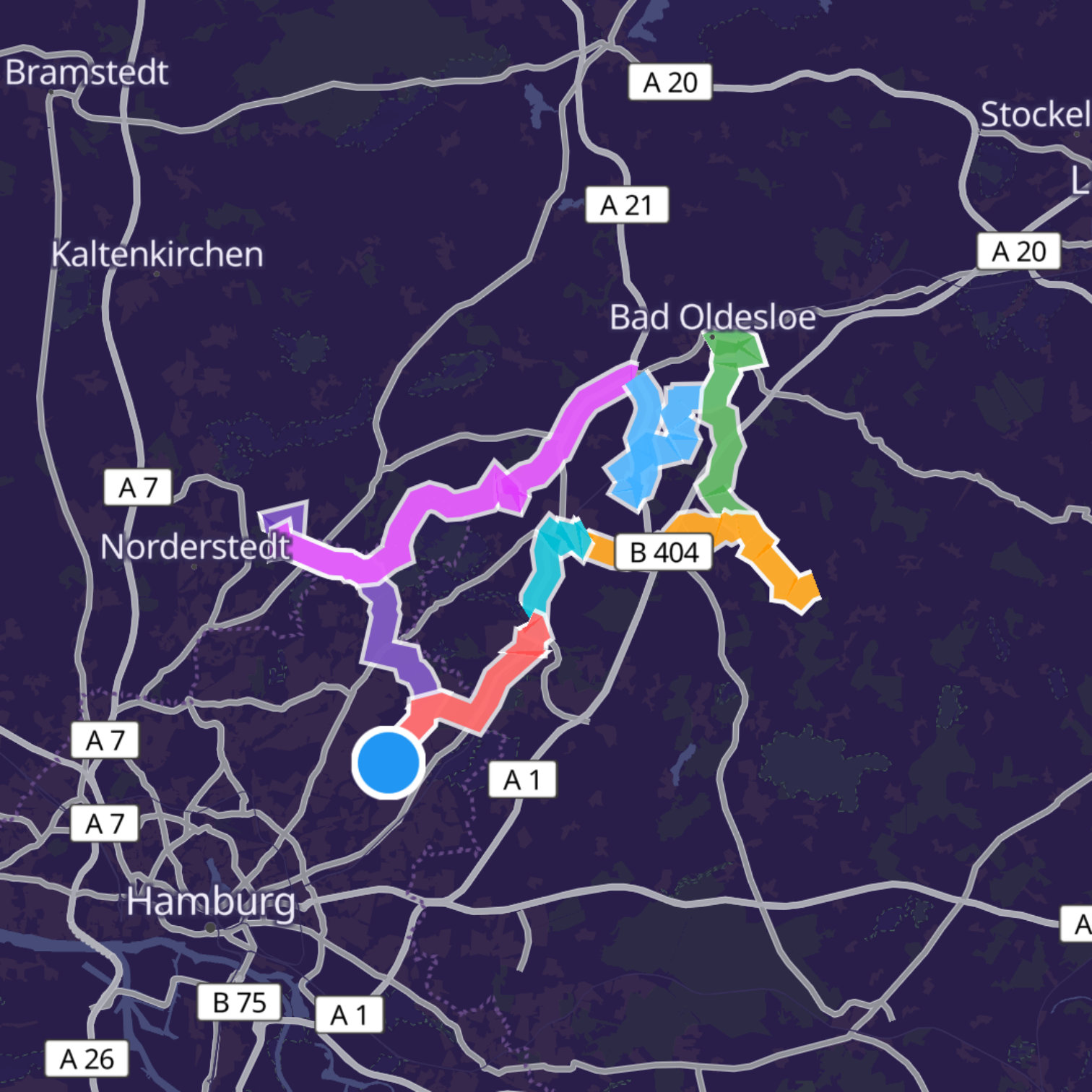 Map itinerary