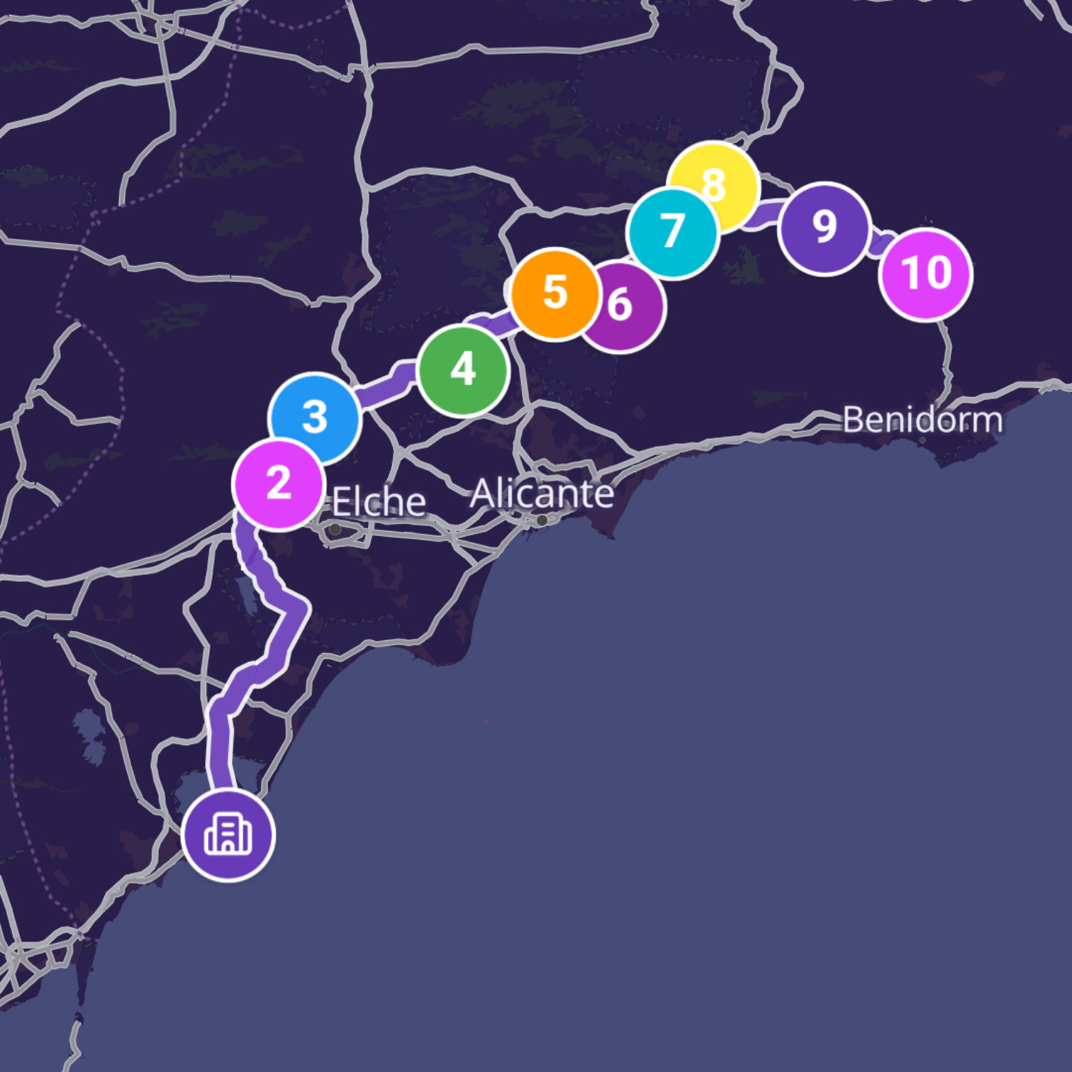 Map itinerary