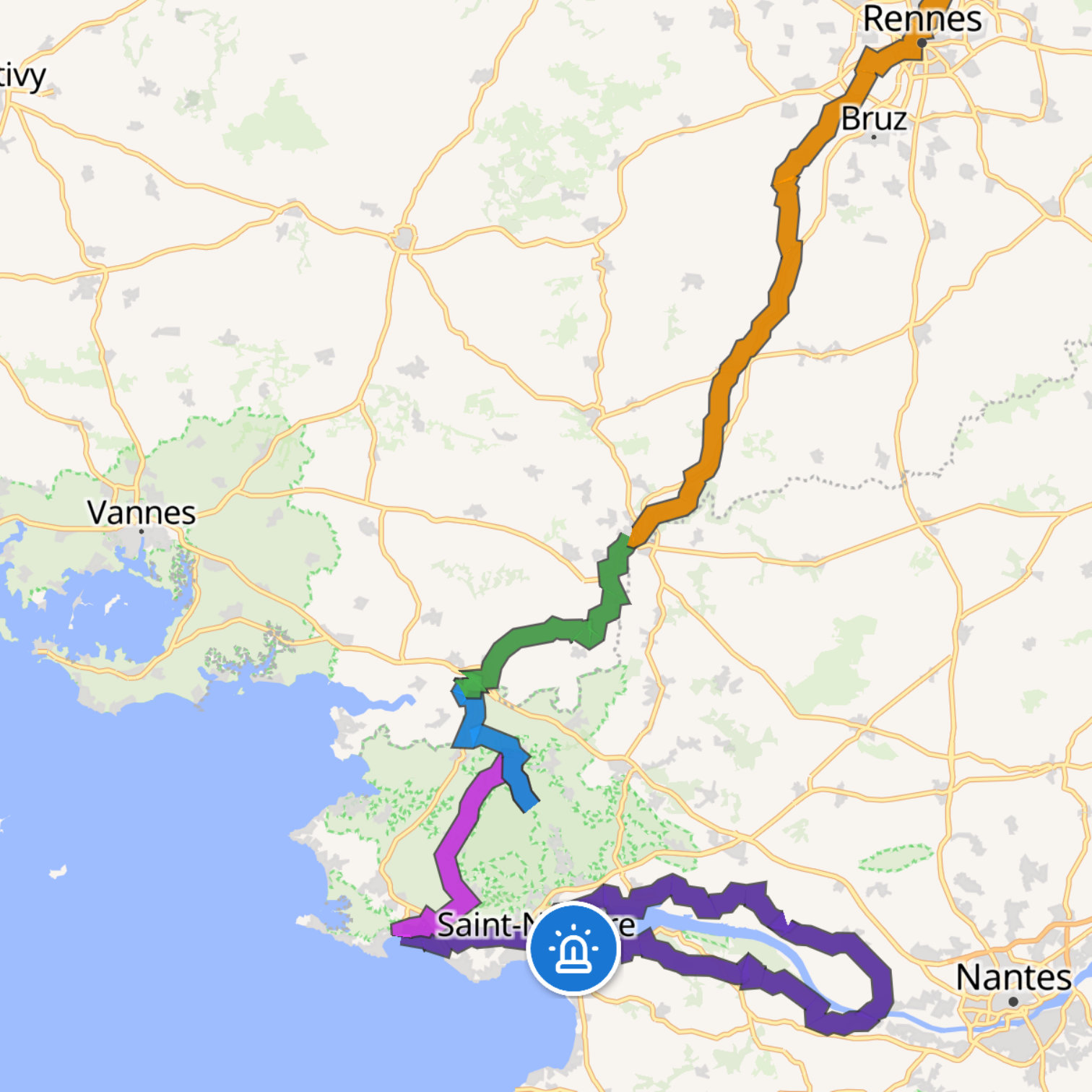 Map itinerary