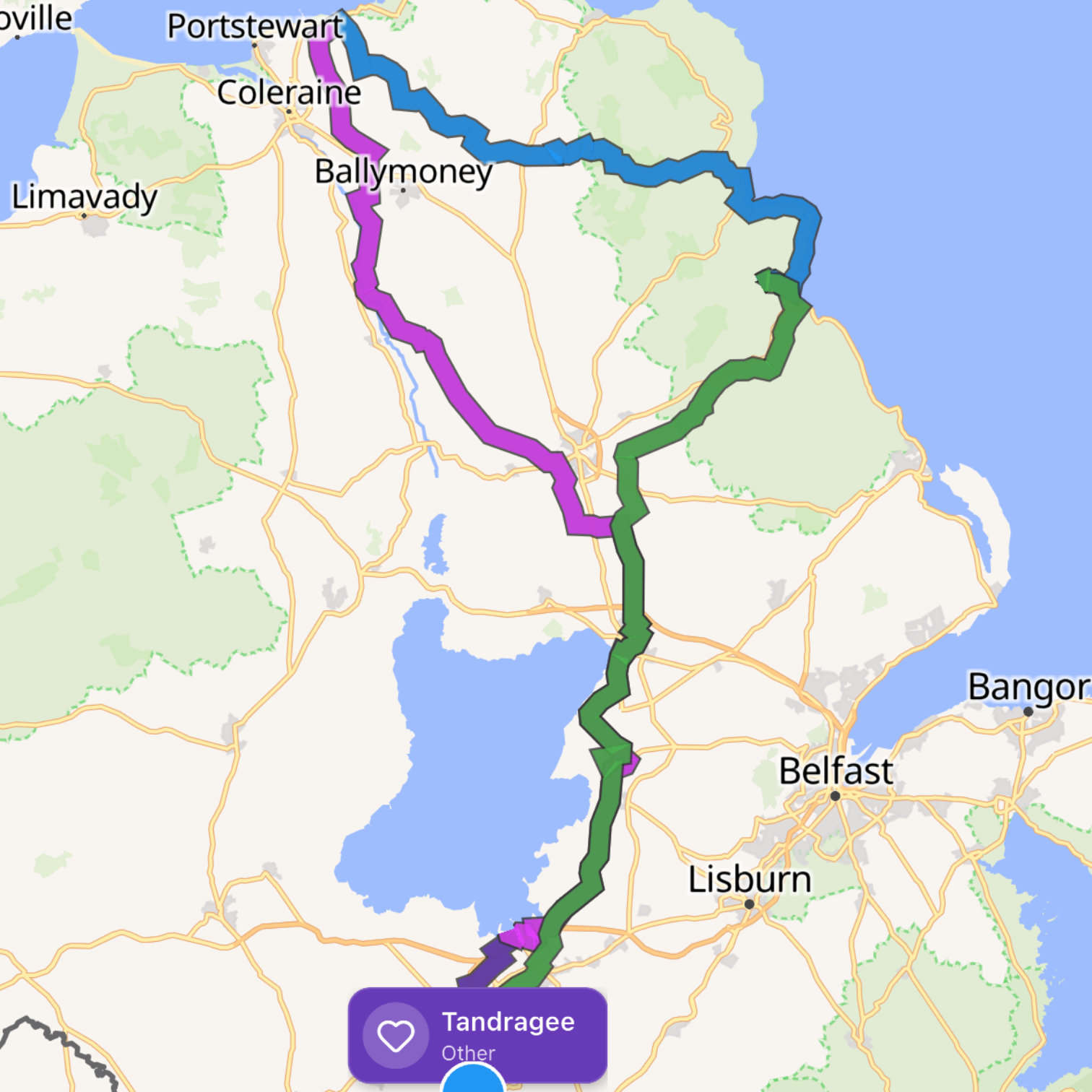 Map itinerary