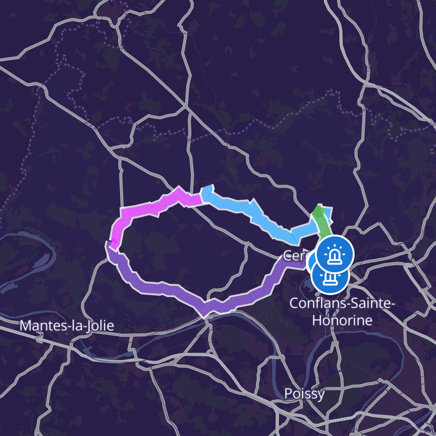 Map itinerary