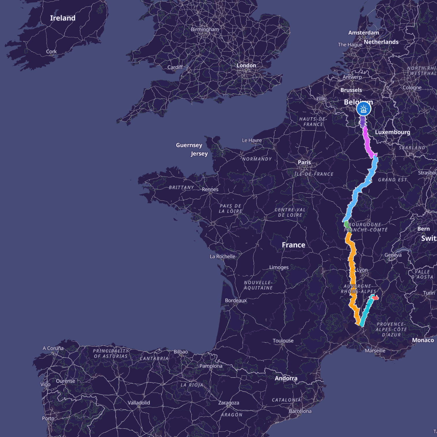 Map itinerary
