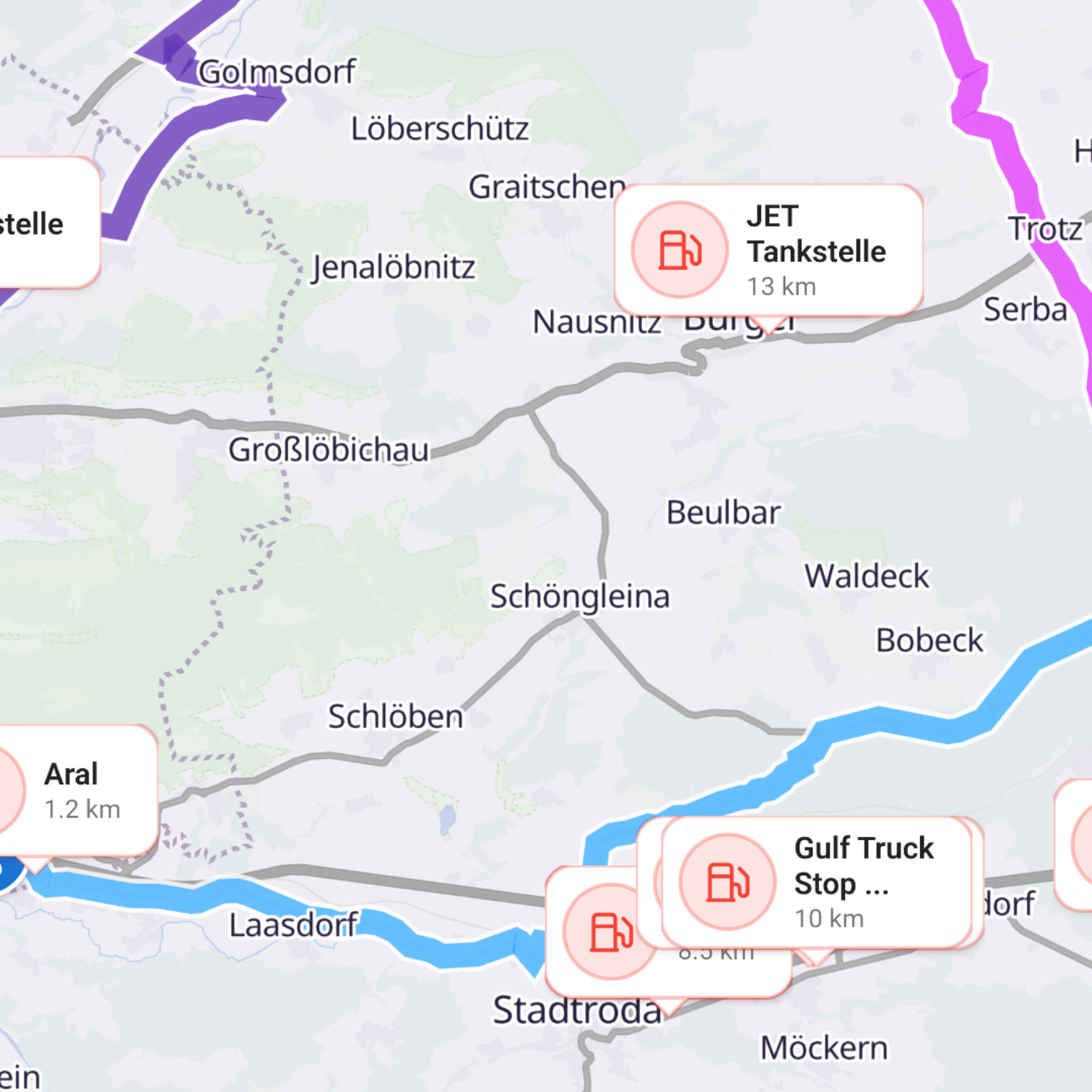 Map itinerary