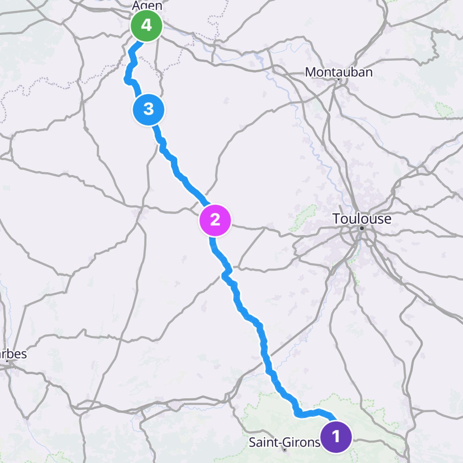 Map itinerary