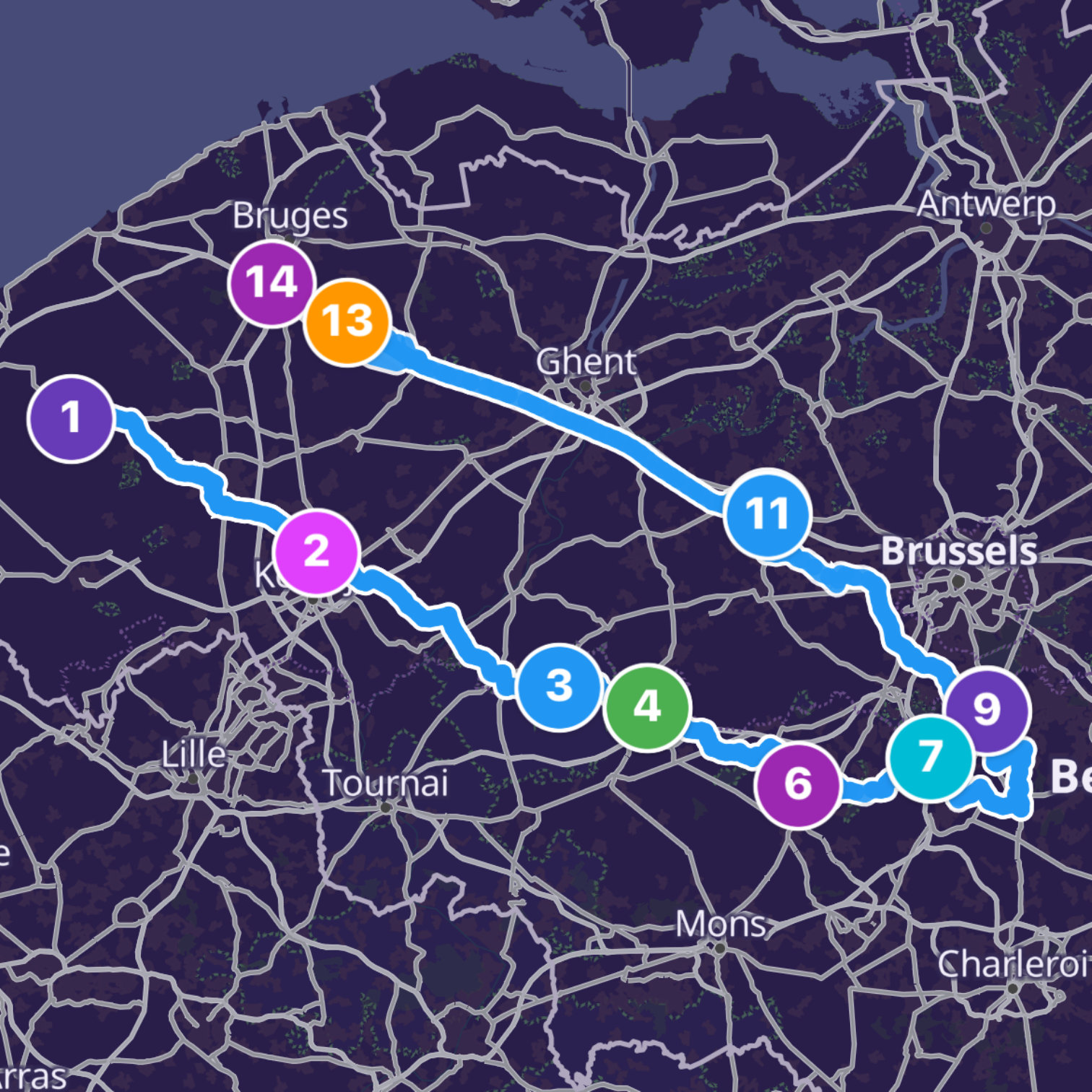 Map itinerary