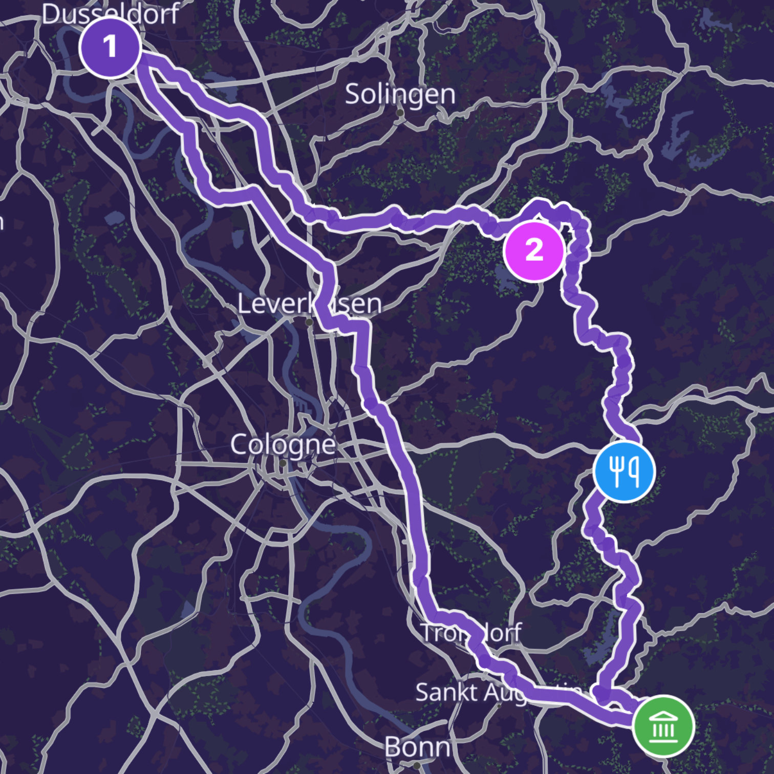 Map itinerary