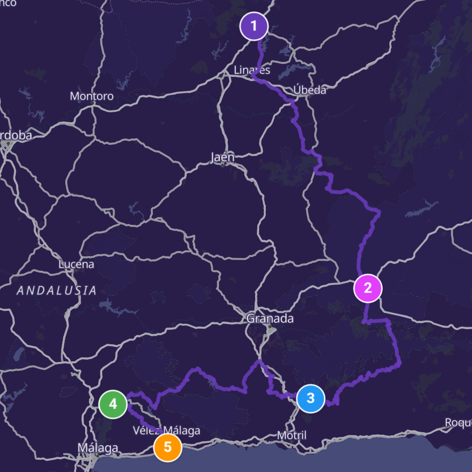 Map itinerary