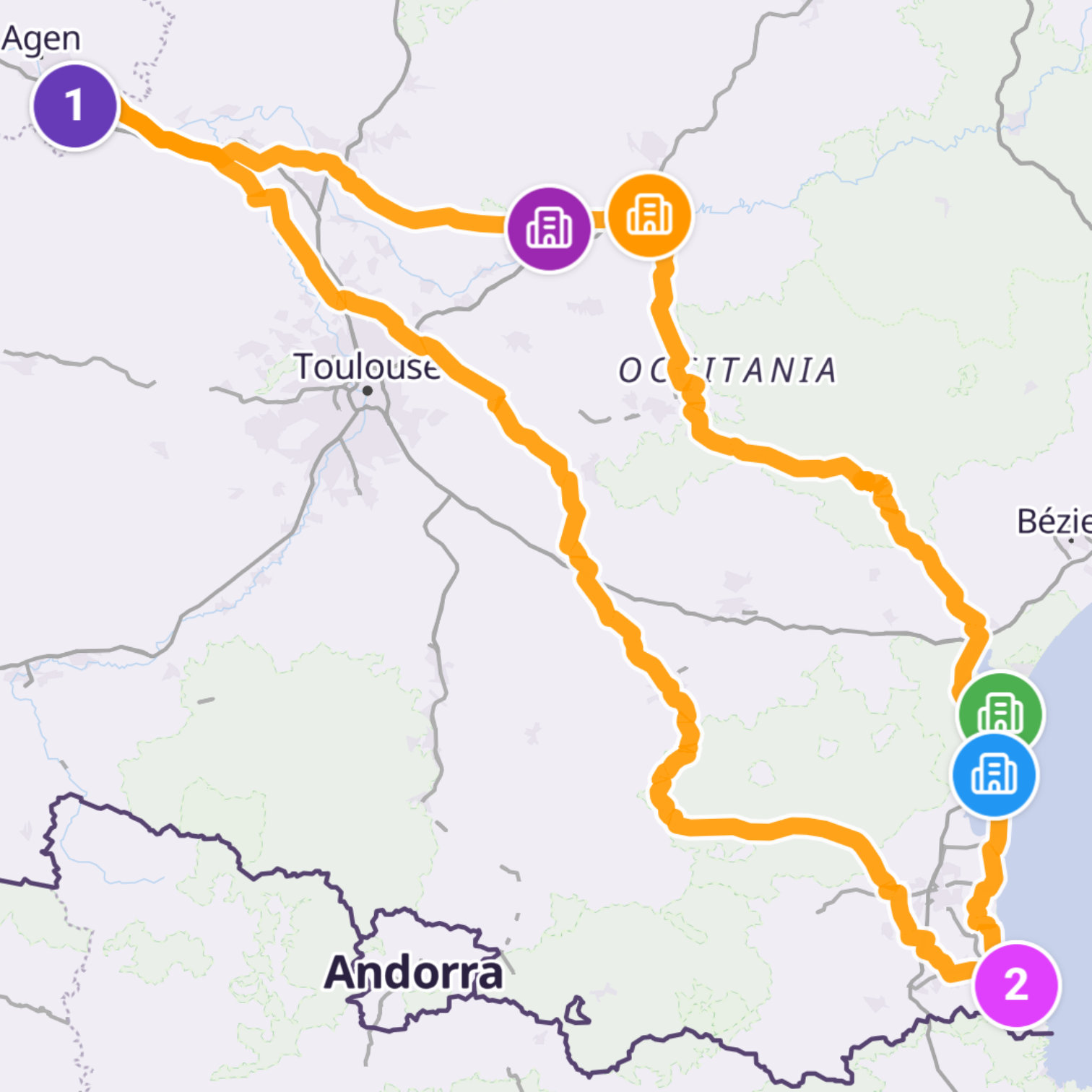 Map itinerary