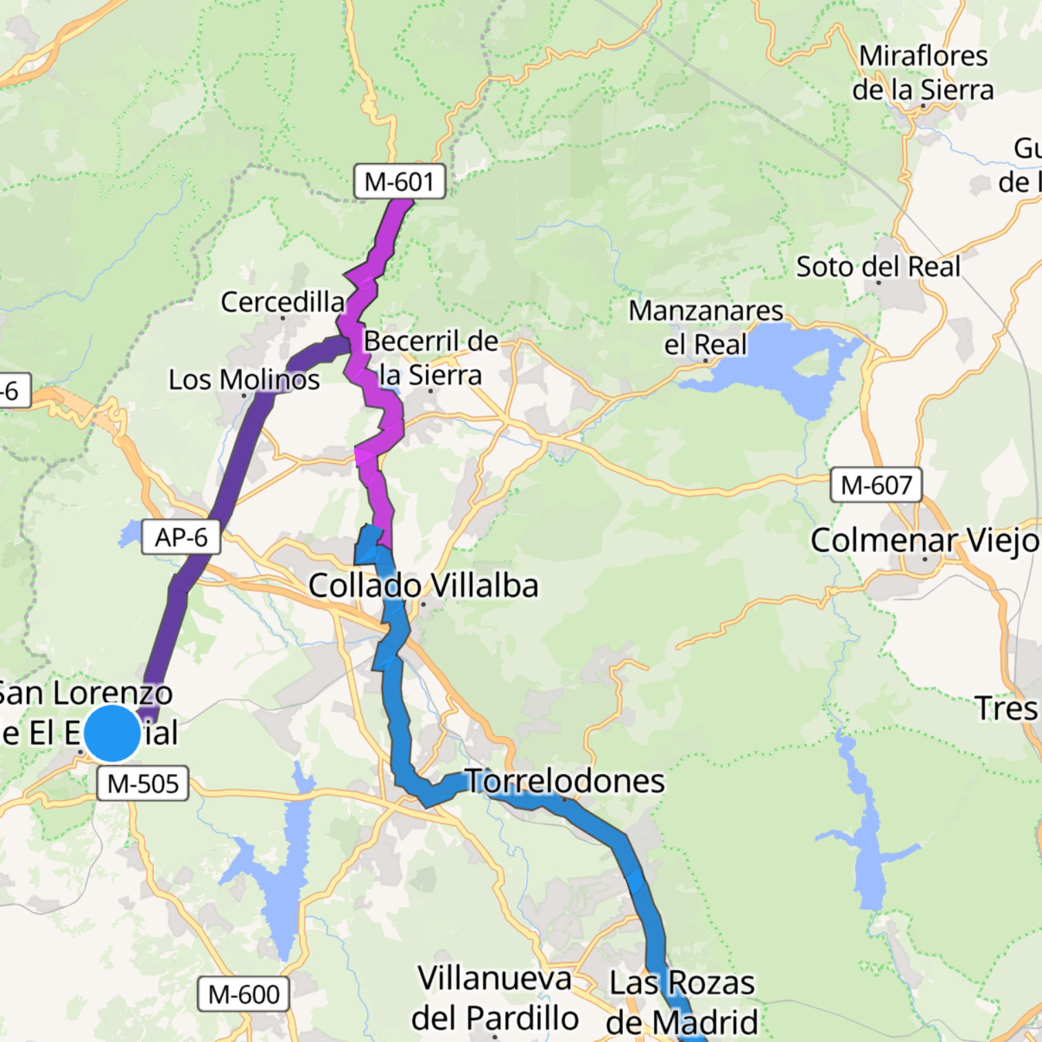 Map itinerary
