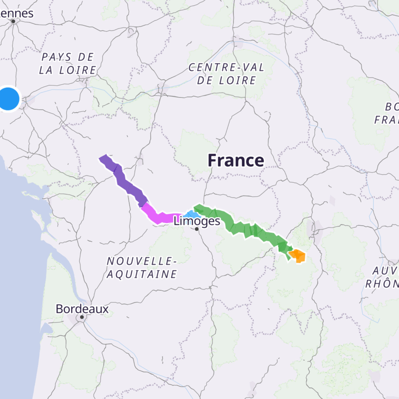 Map itinerary