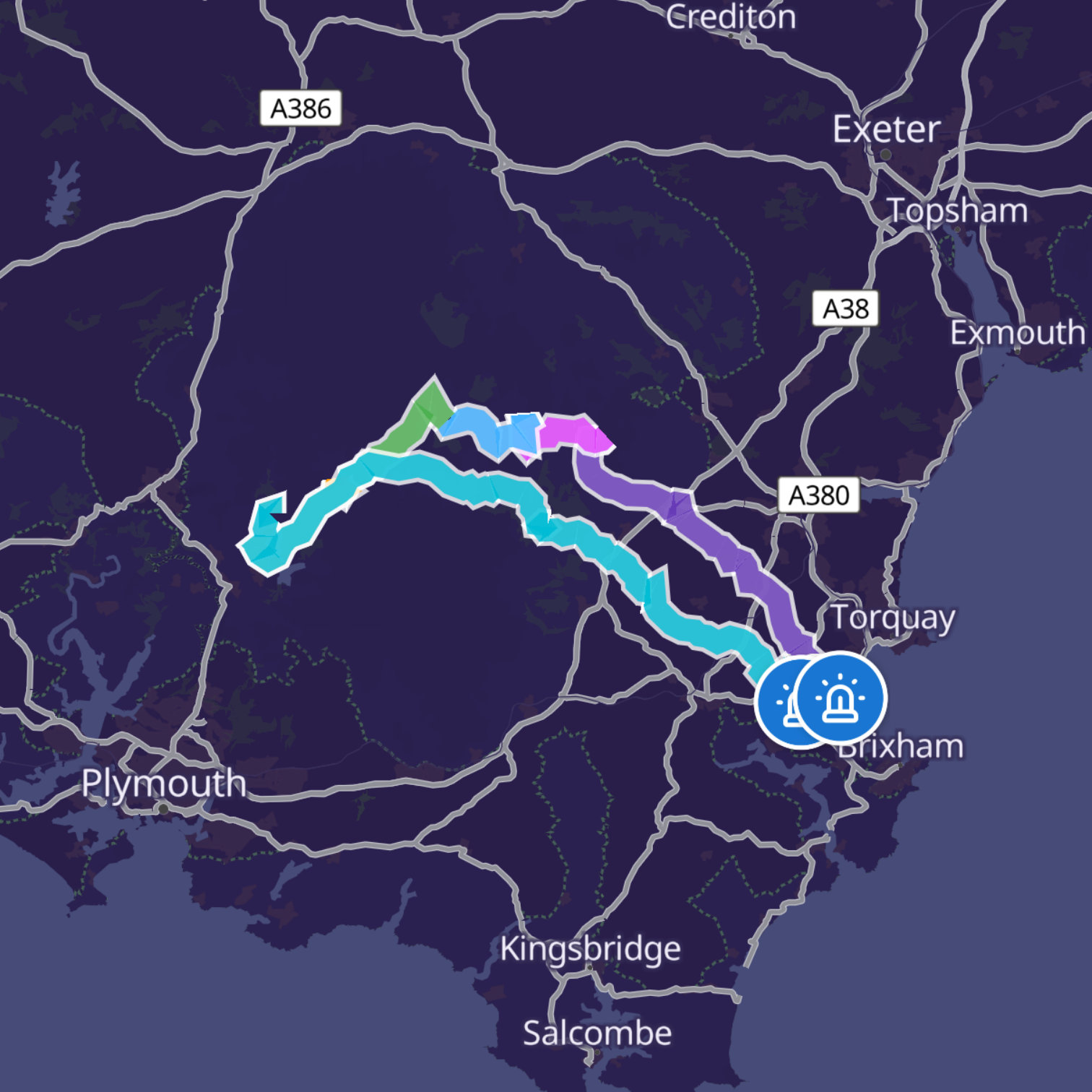 Map itinerary