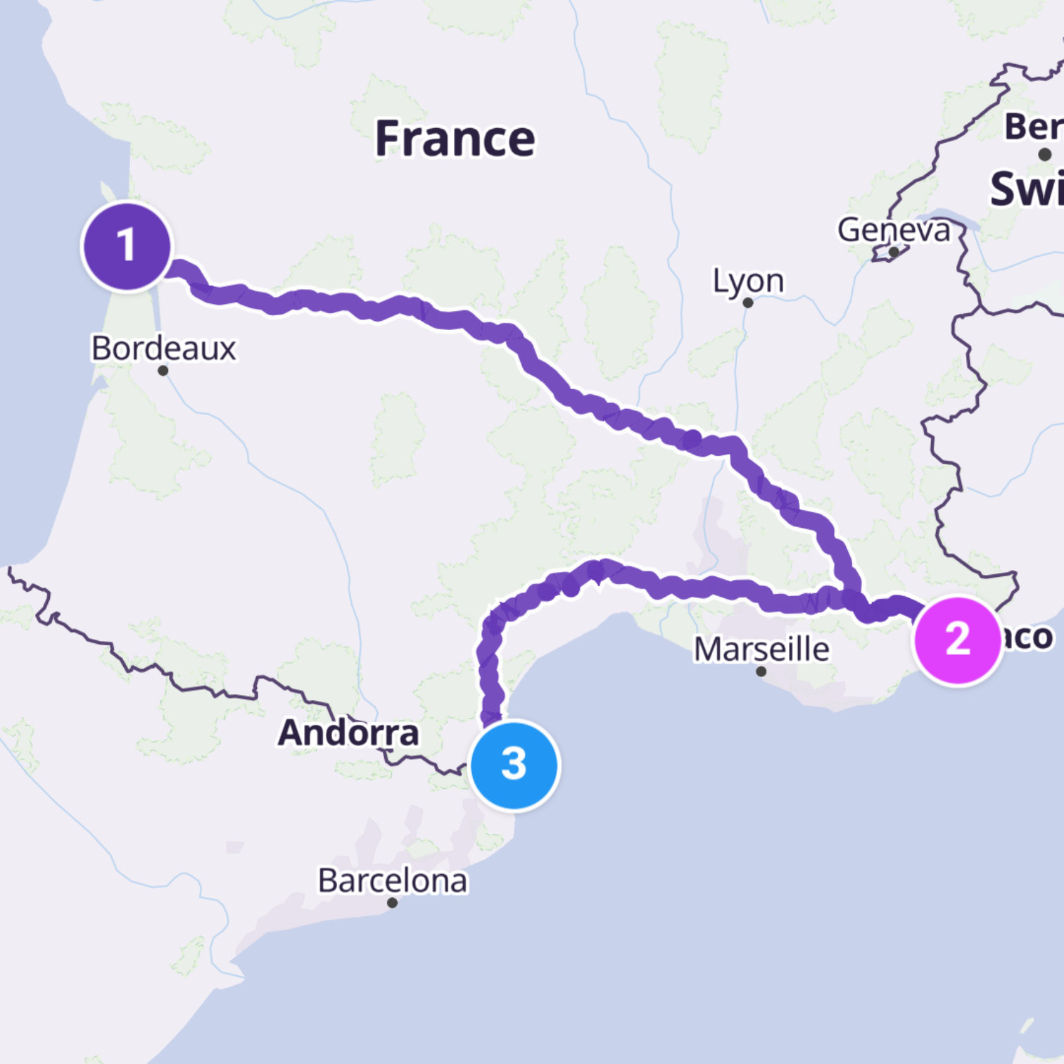 Map itinerary