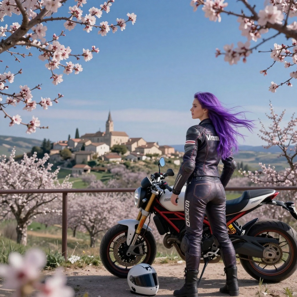 Éveil des Amandiers en Drôme Provençale à Moto