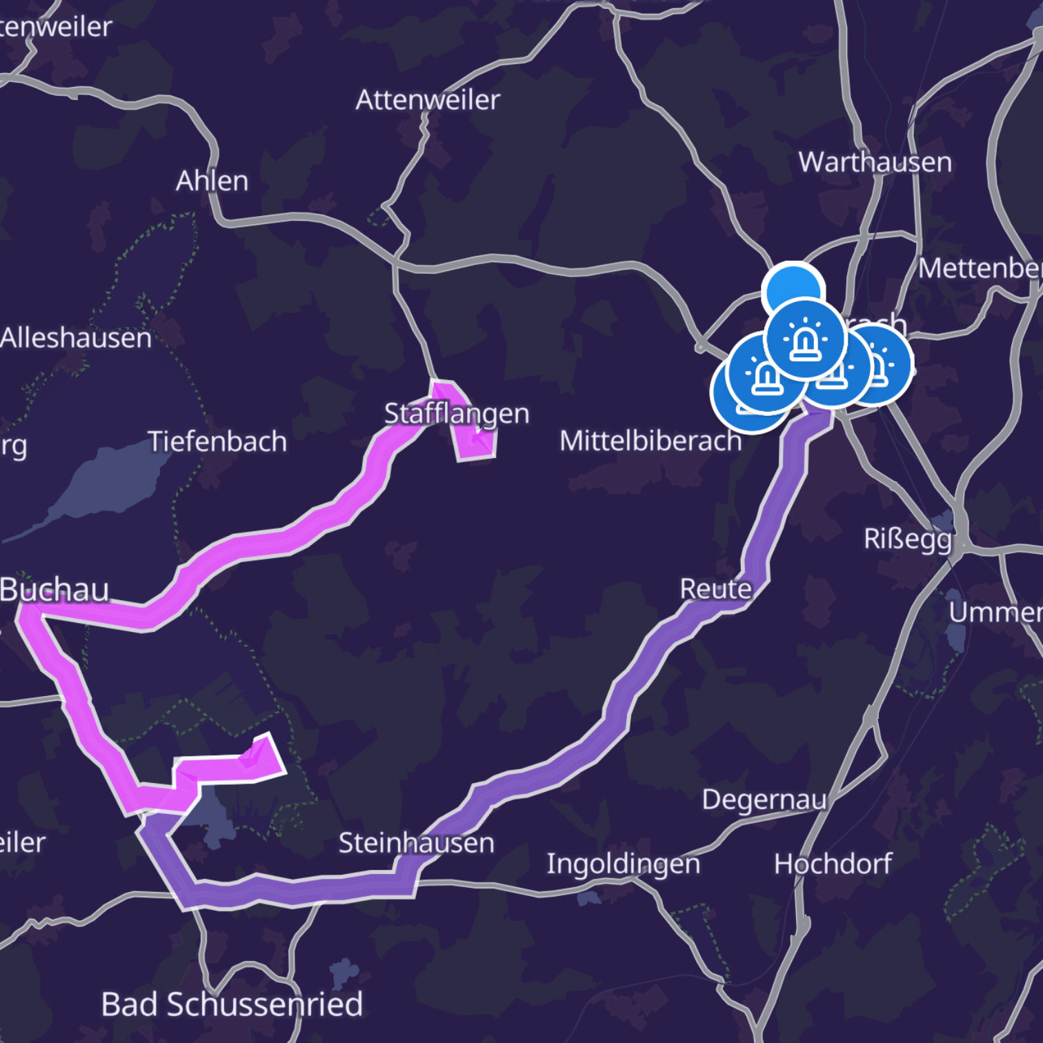 Map itinerary