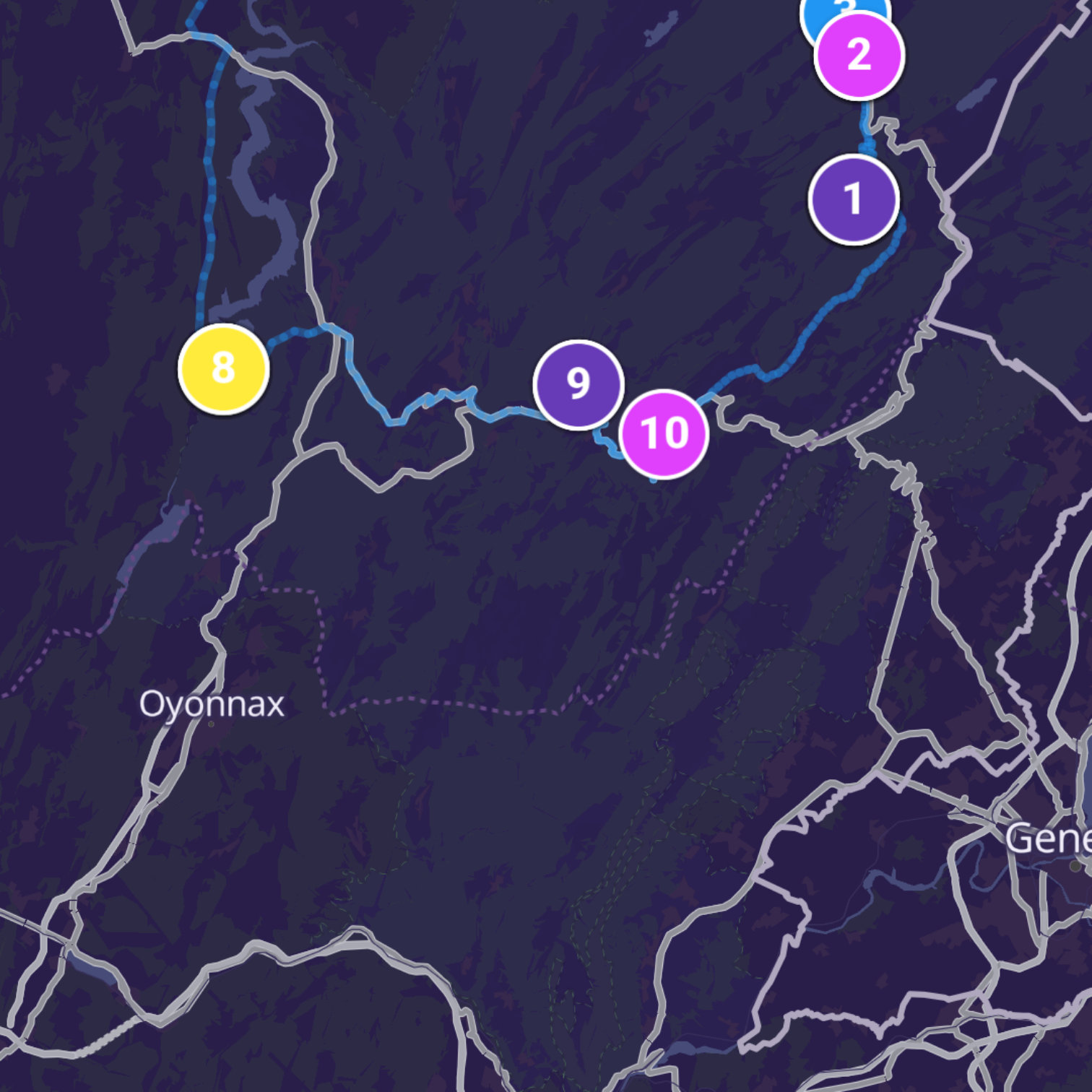 Map itinerary
