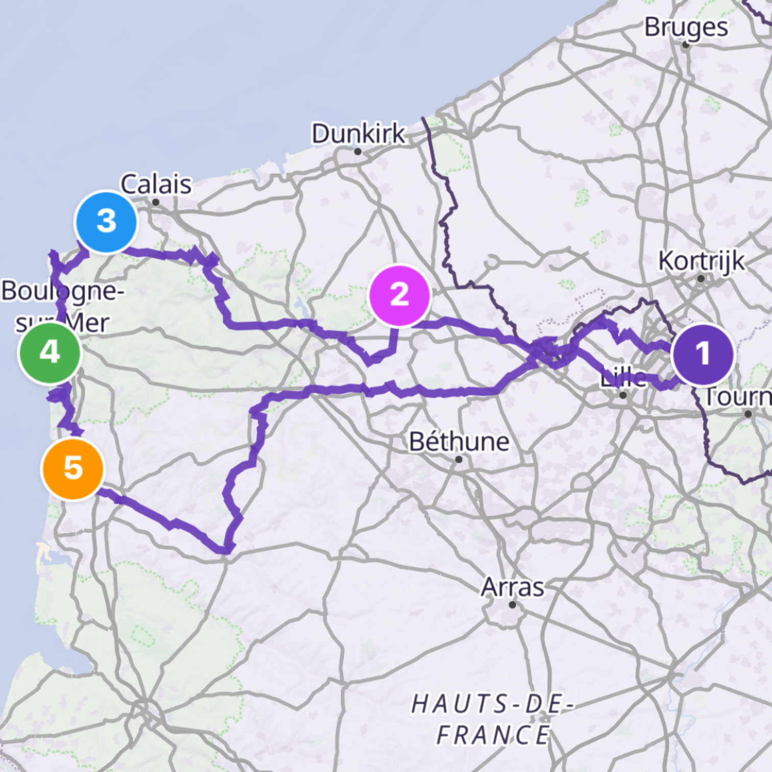 Map itinerary
