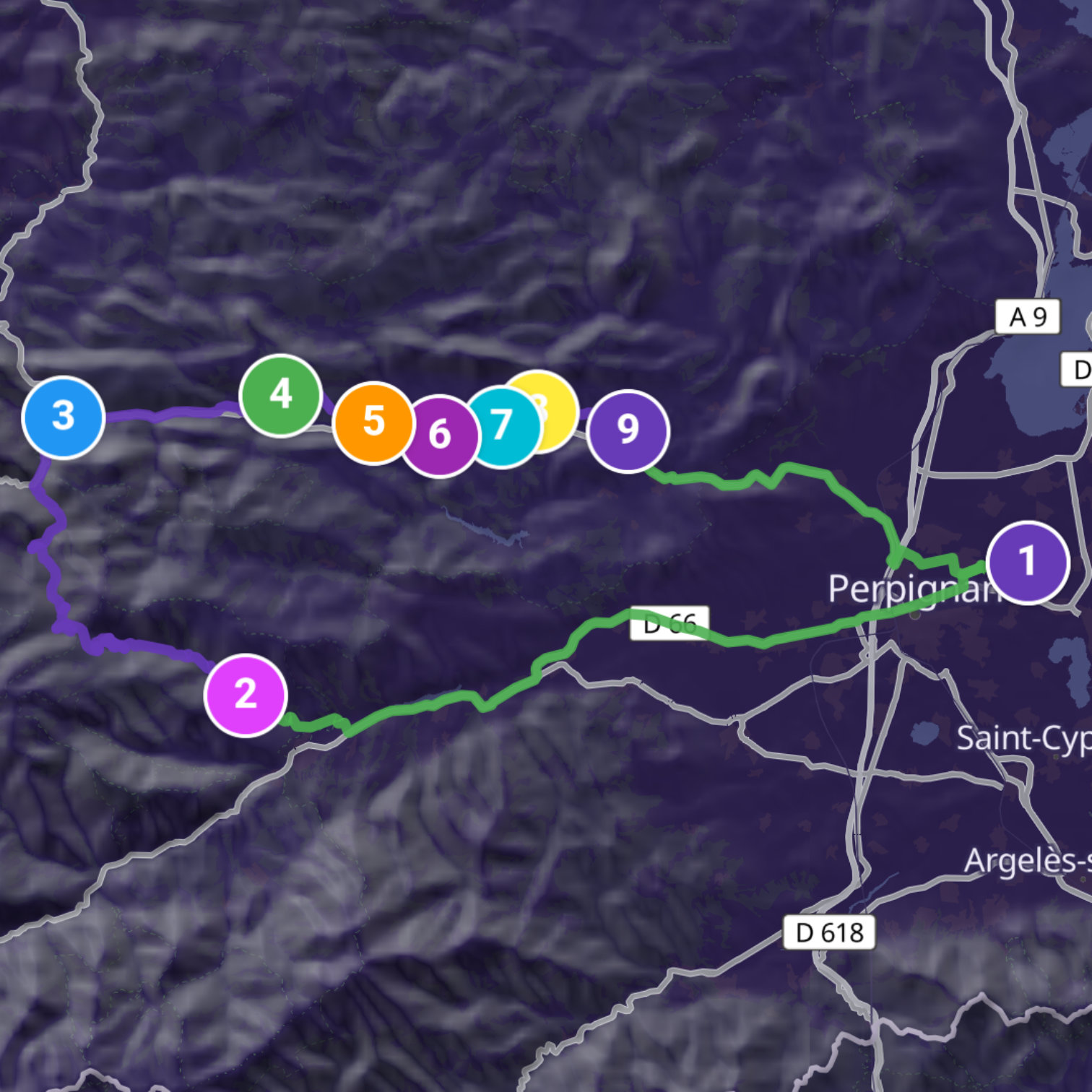 Map itinerary