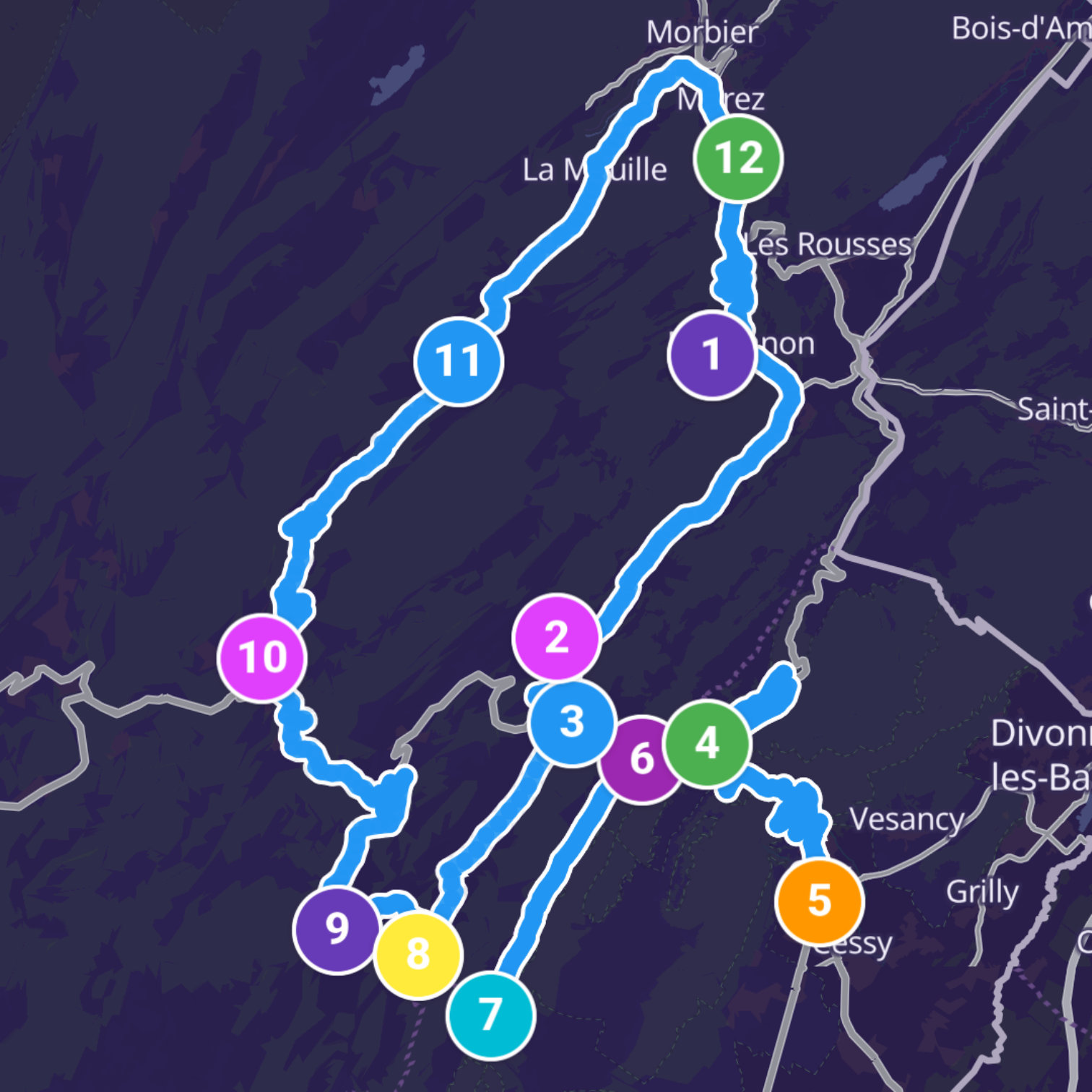 Map itinerary