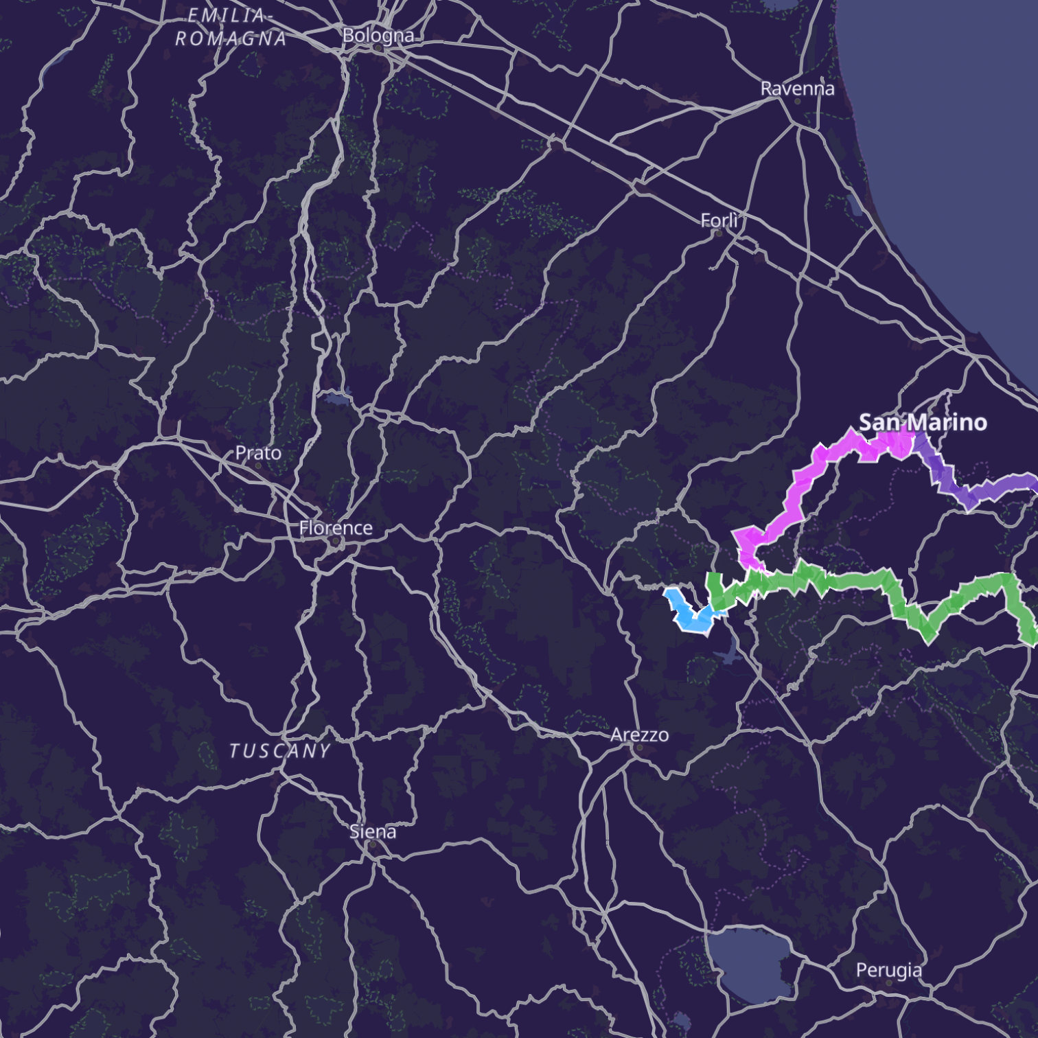 Map itinerary