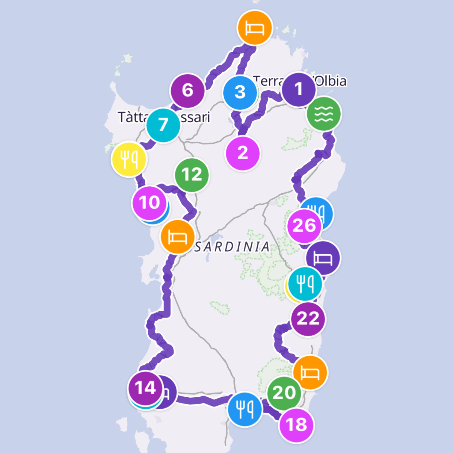 Map itinerary