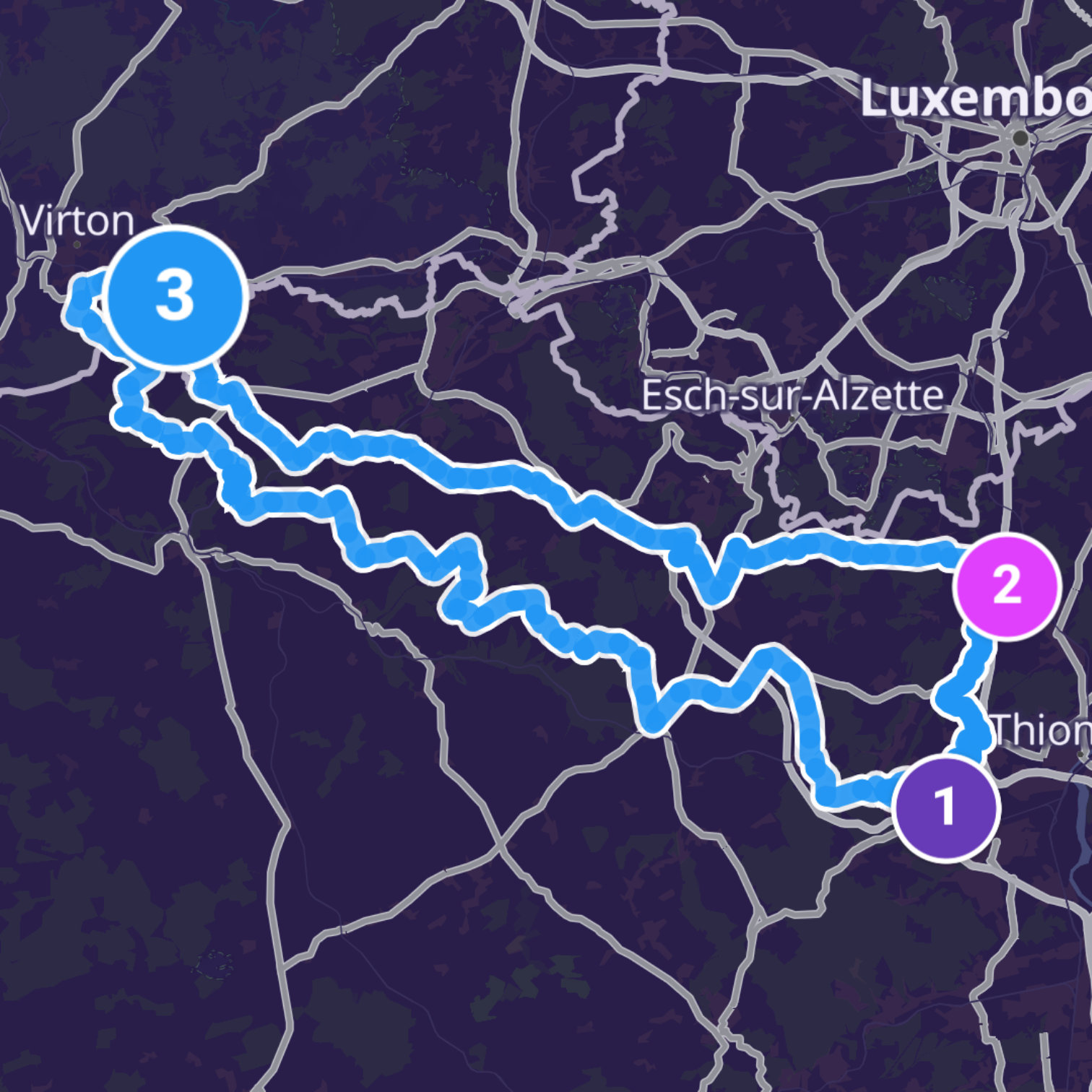 Map itinerary