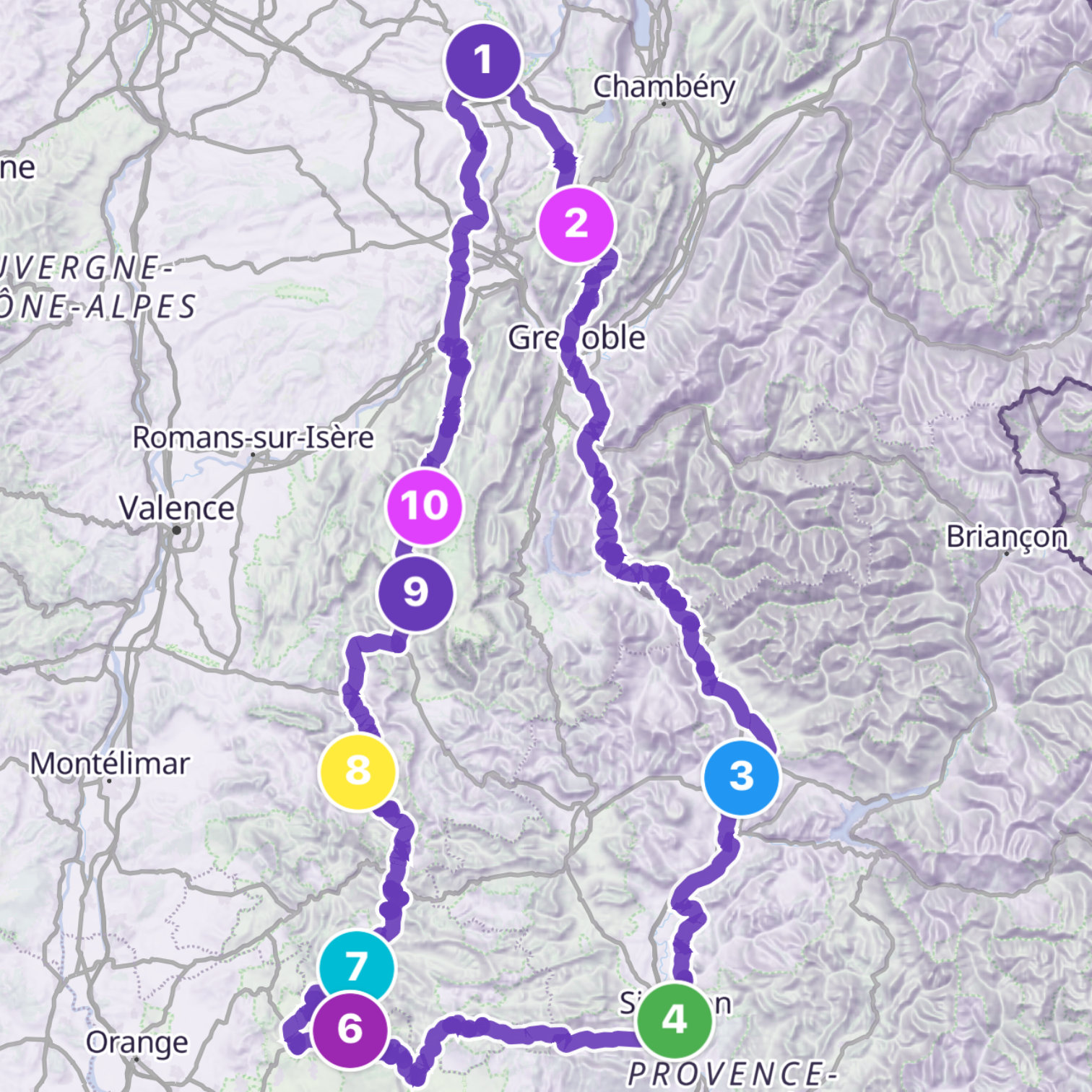 Map itinerary