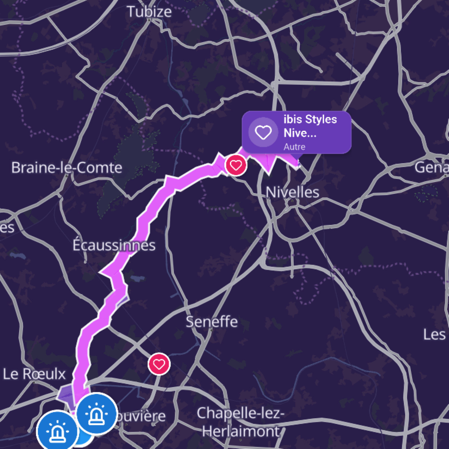 Map itinerary