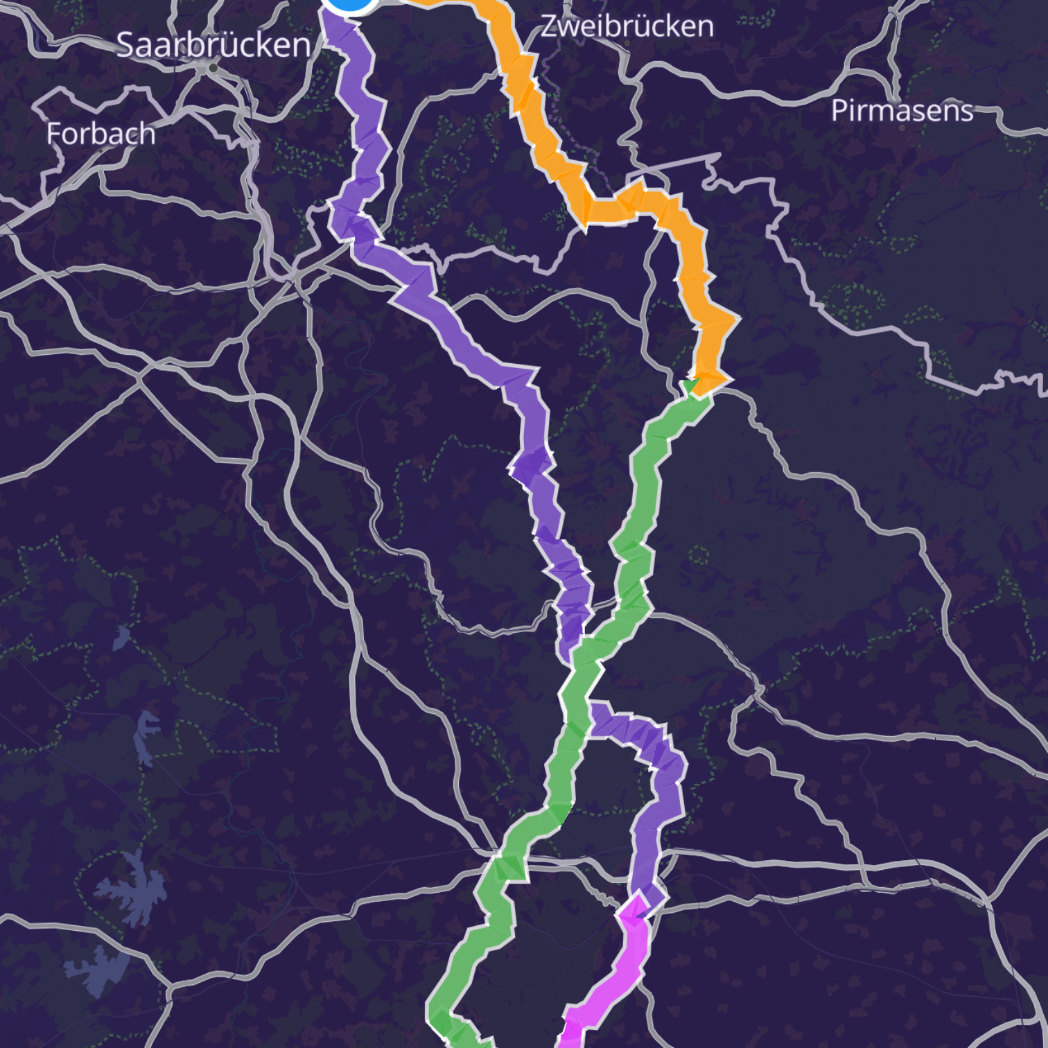 Map itinerary