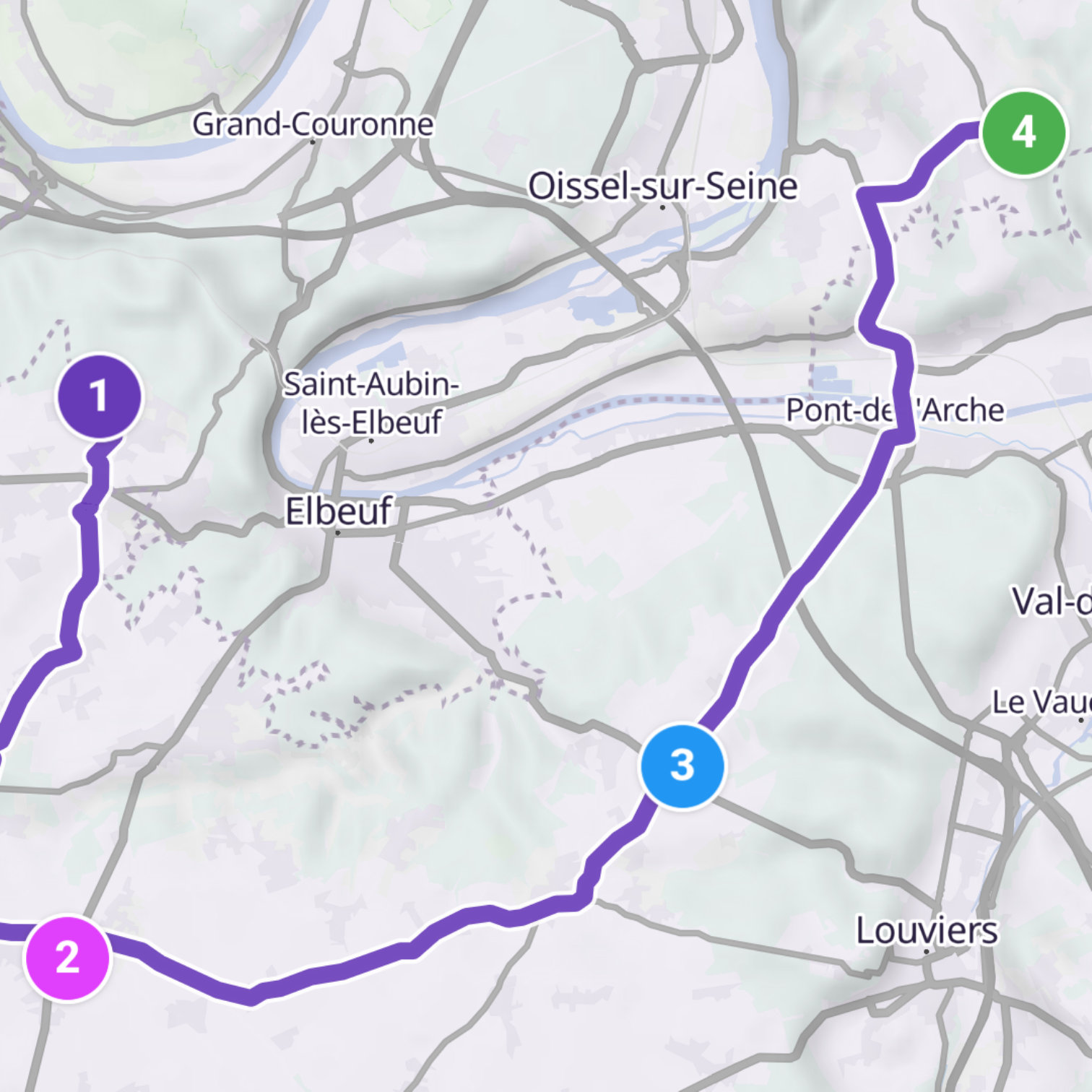 Map itinerary