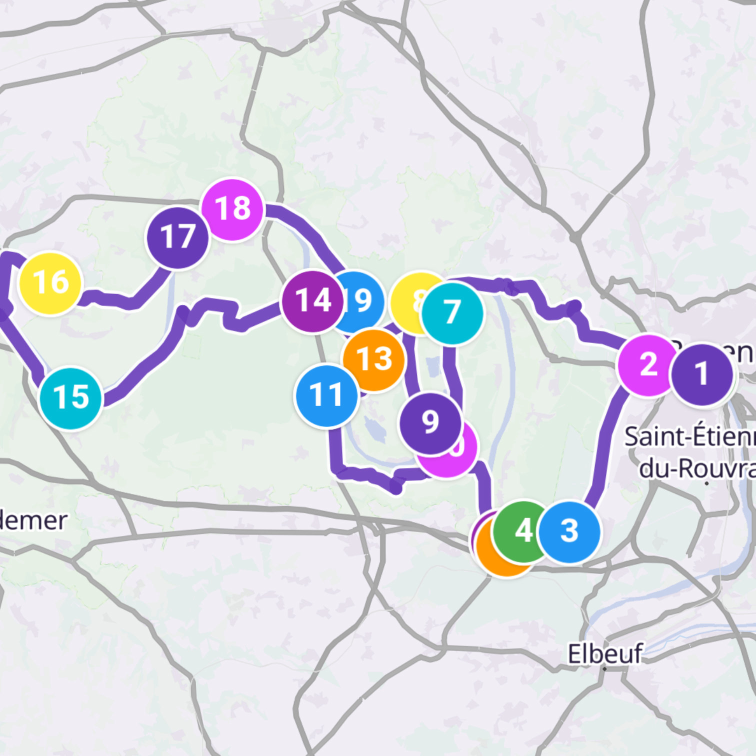 Map itinerary