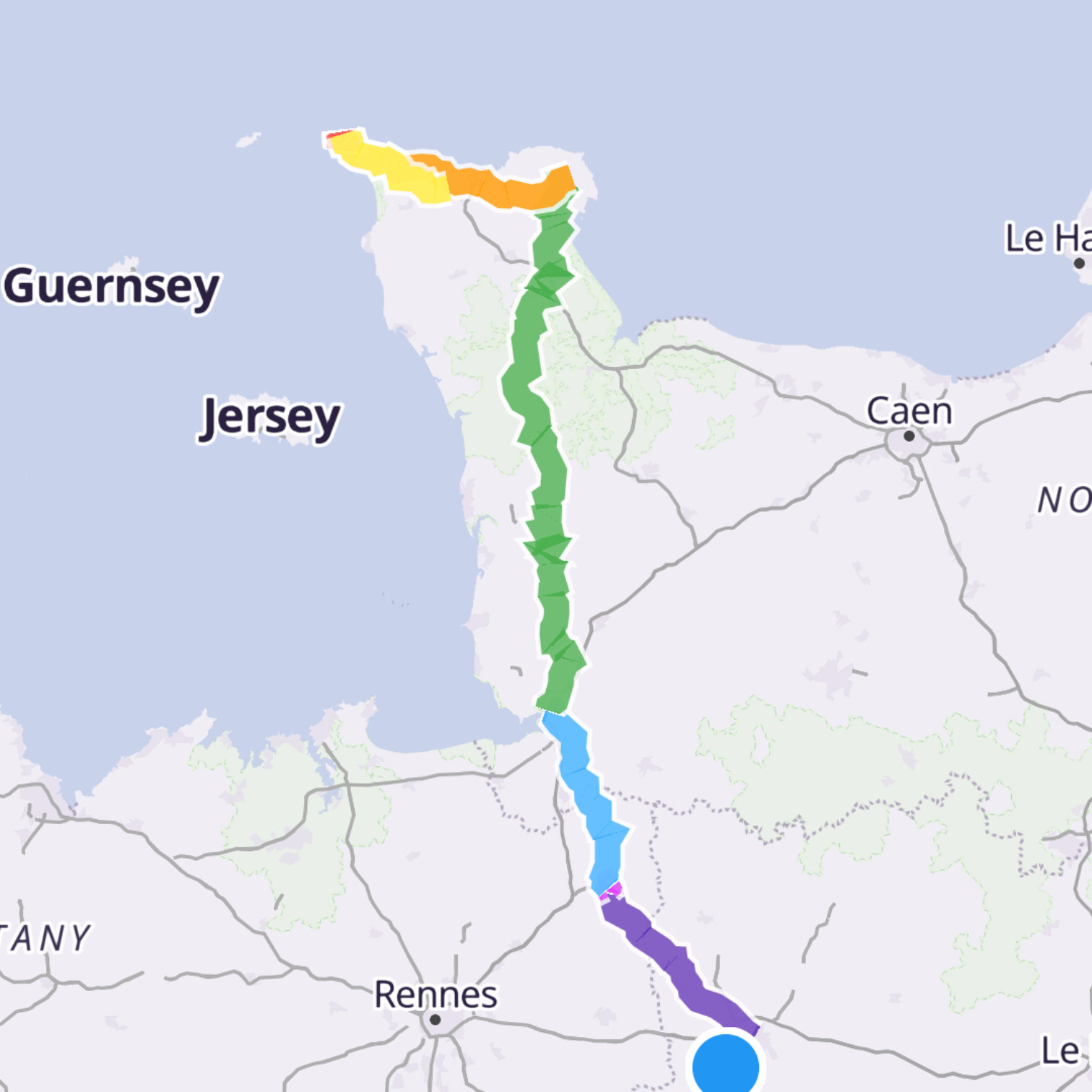 Map itinerary