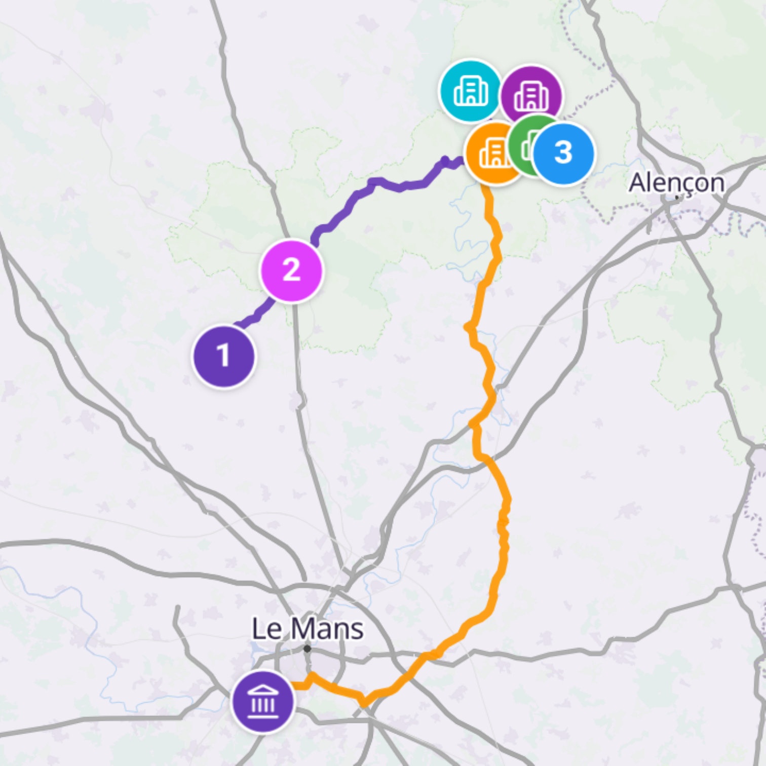 Map itinerary