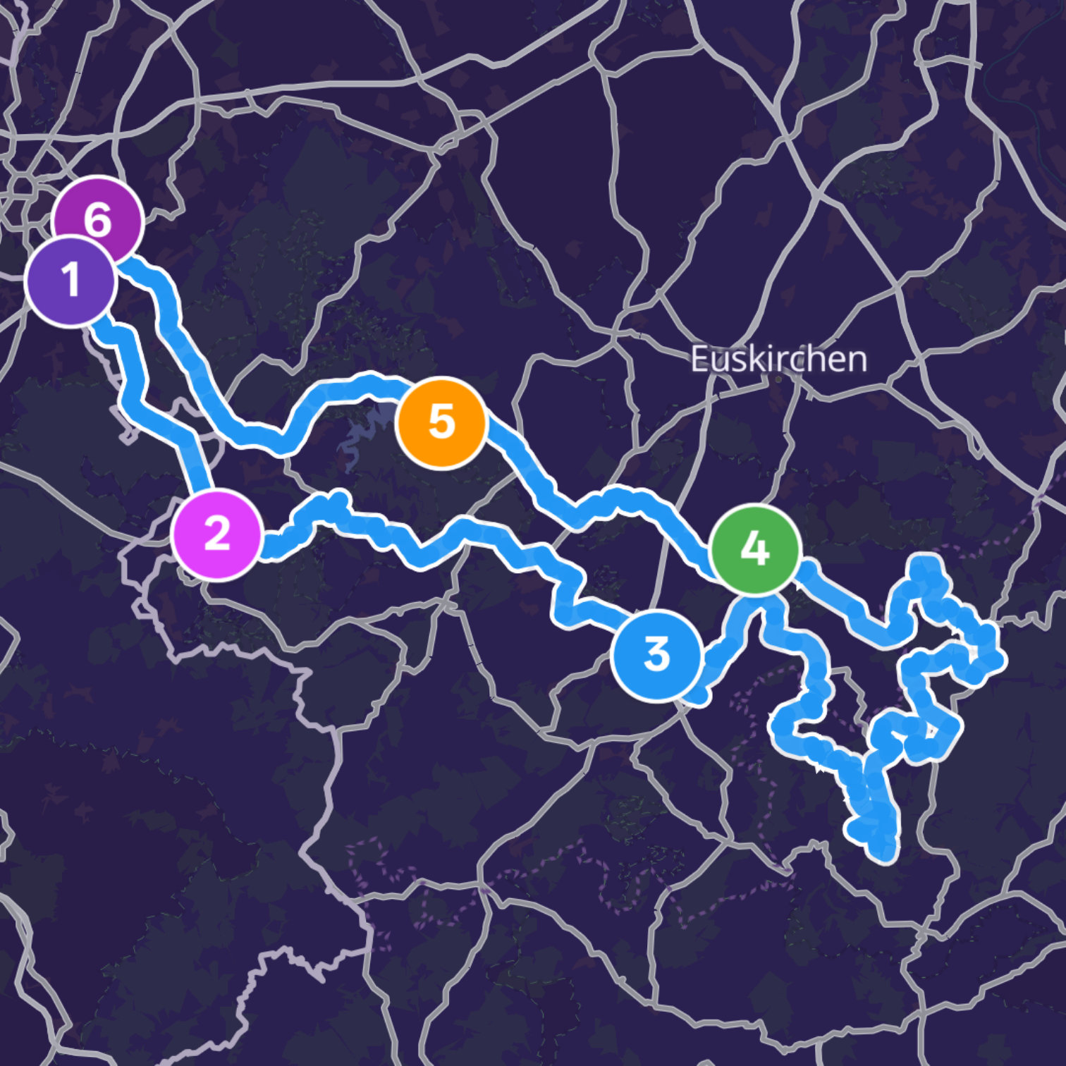 Map itinerary