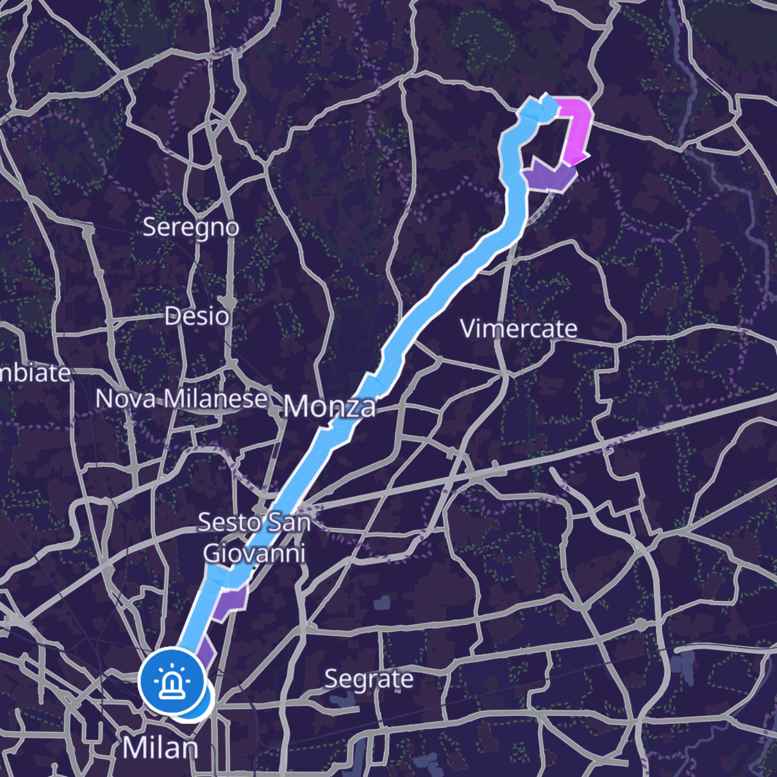 Map itinerary