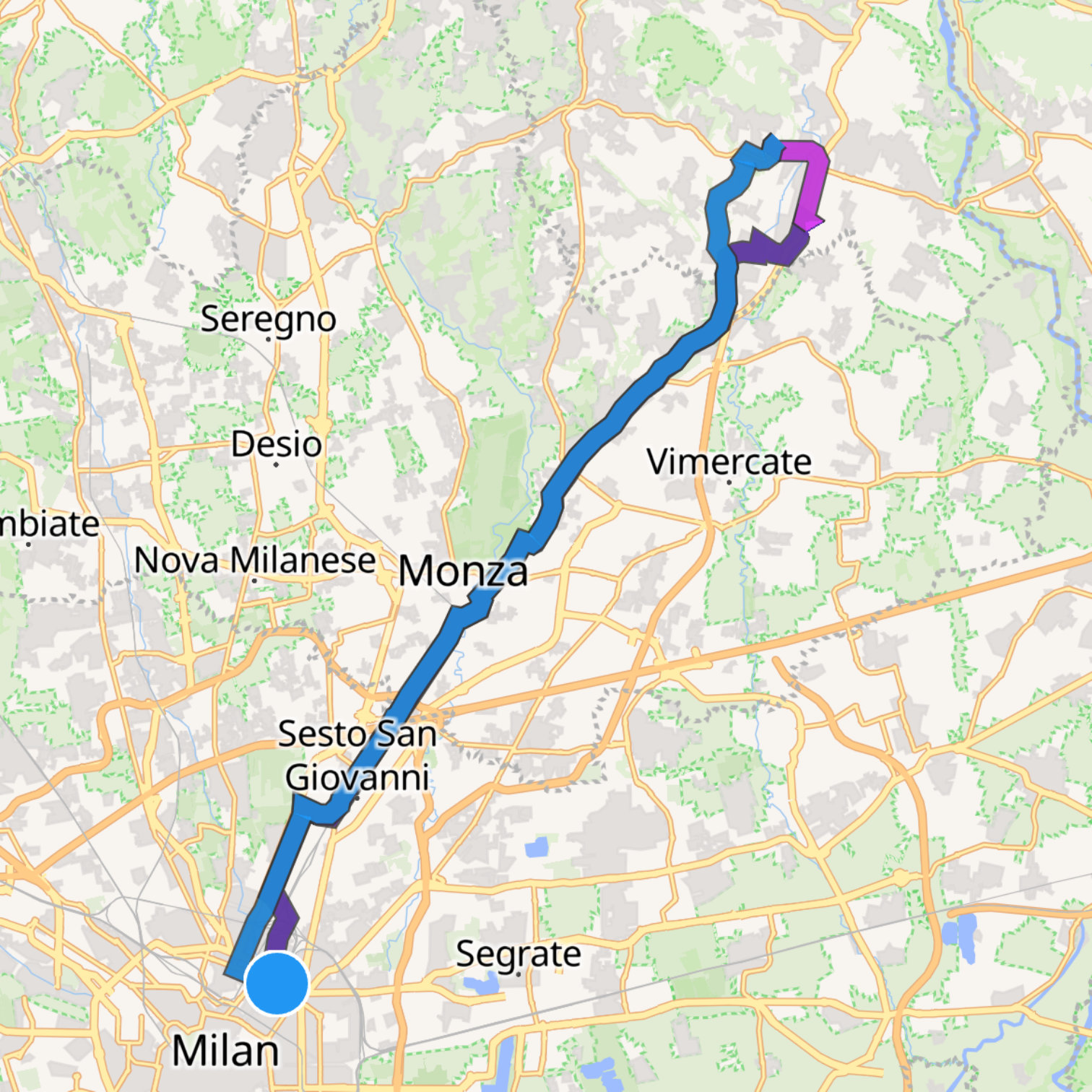 Map itinerary