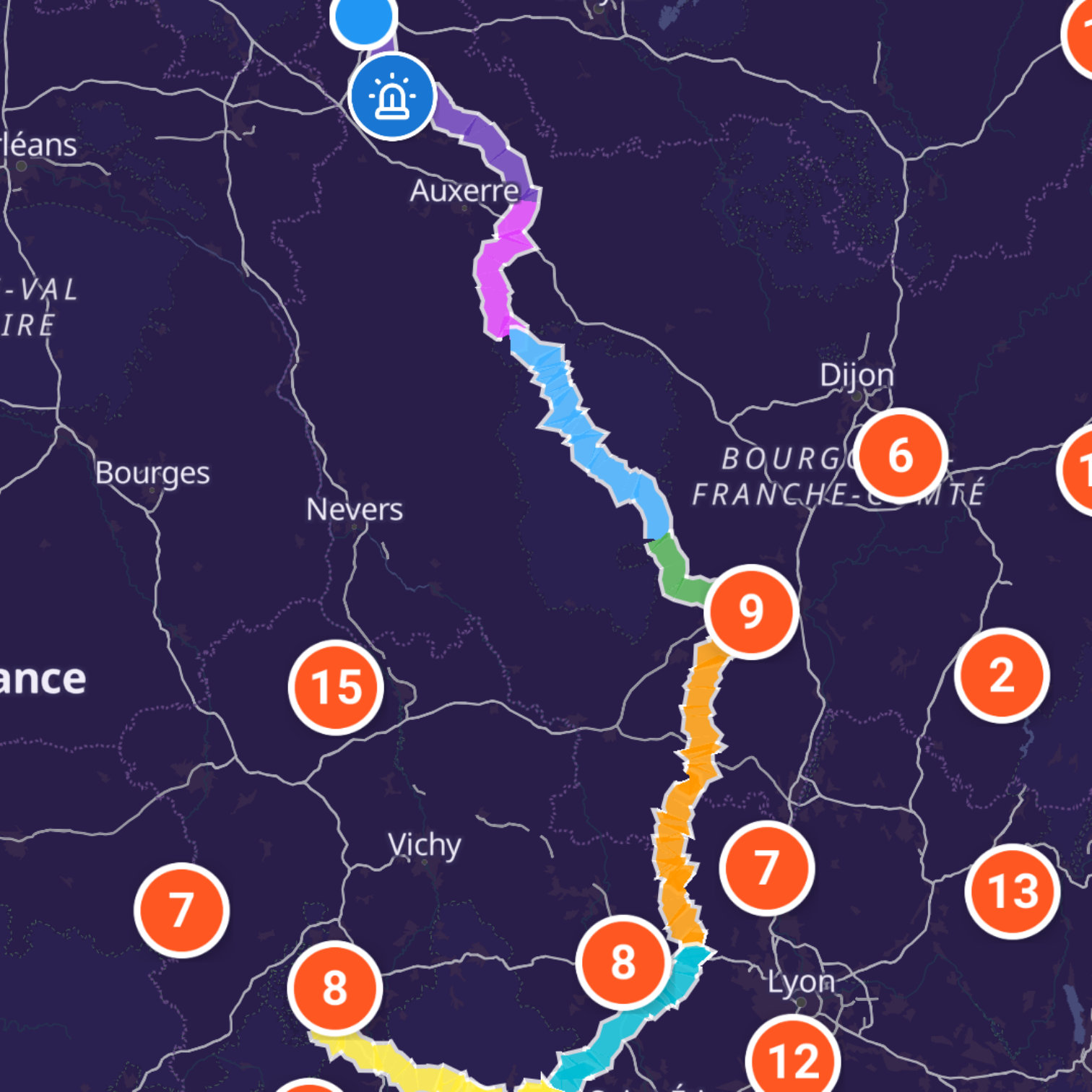 Map itinerary
