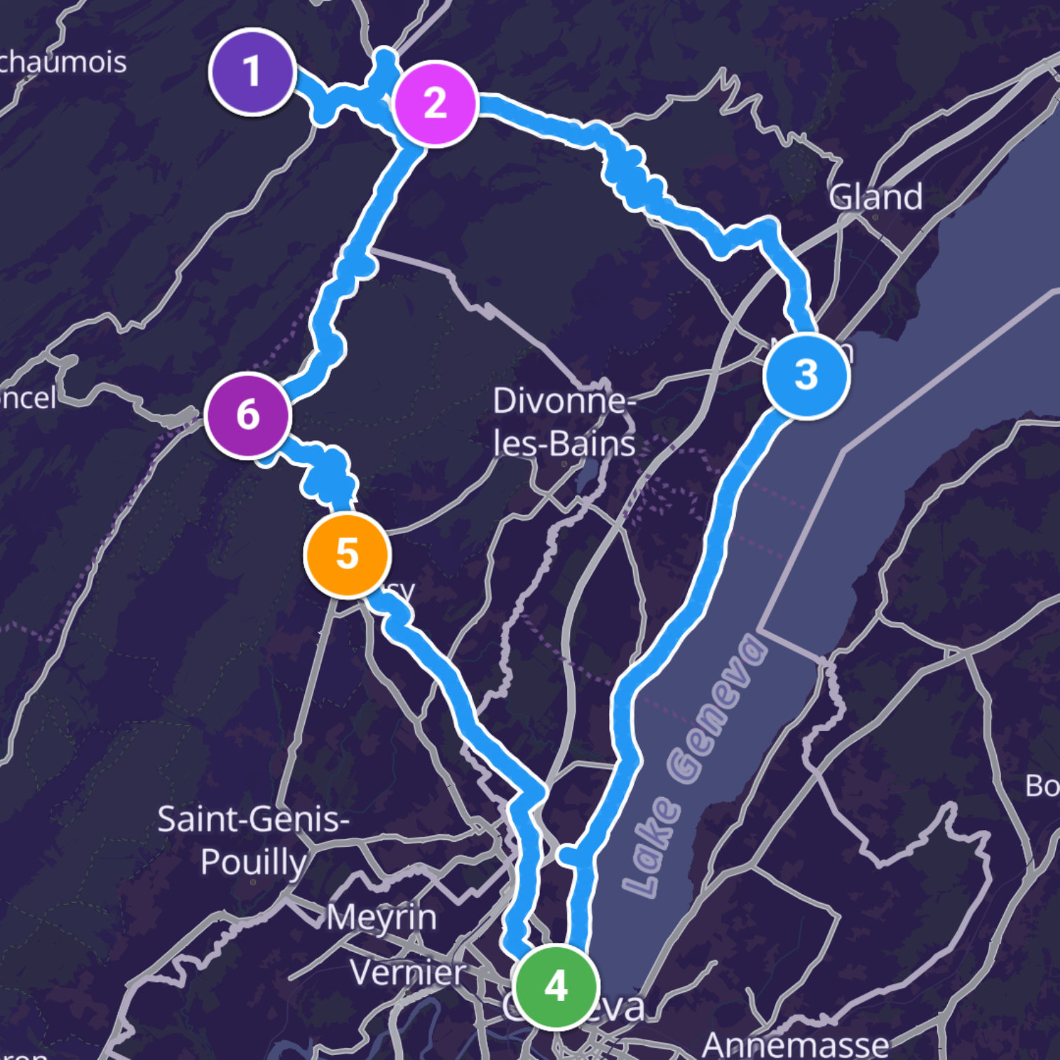 Map itinerary