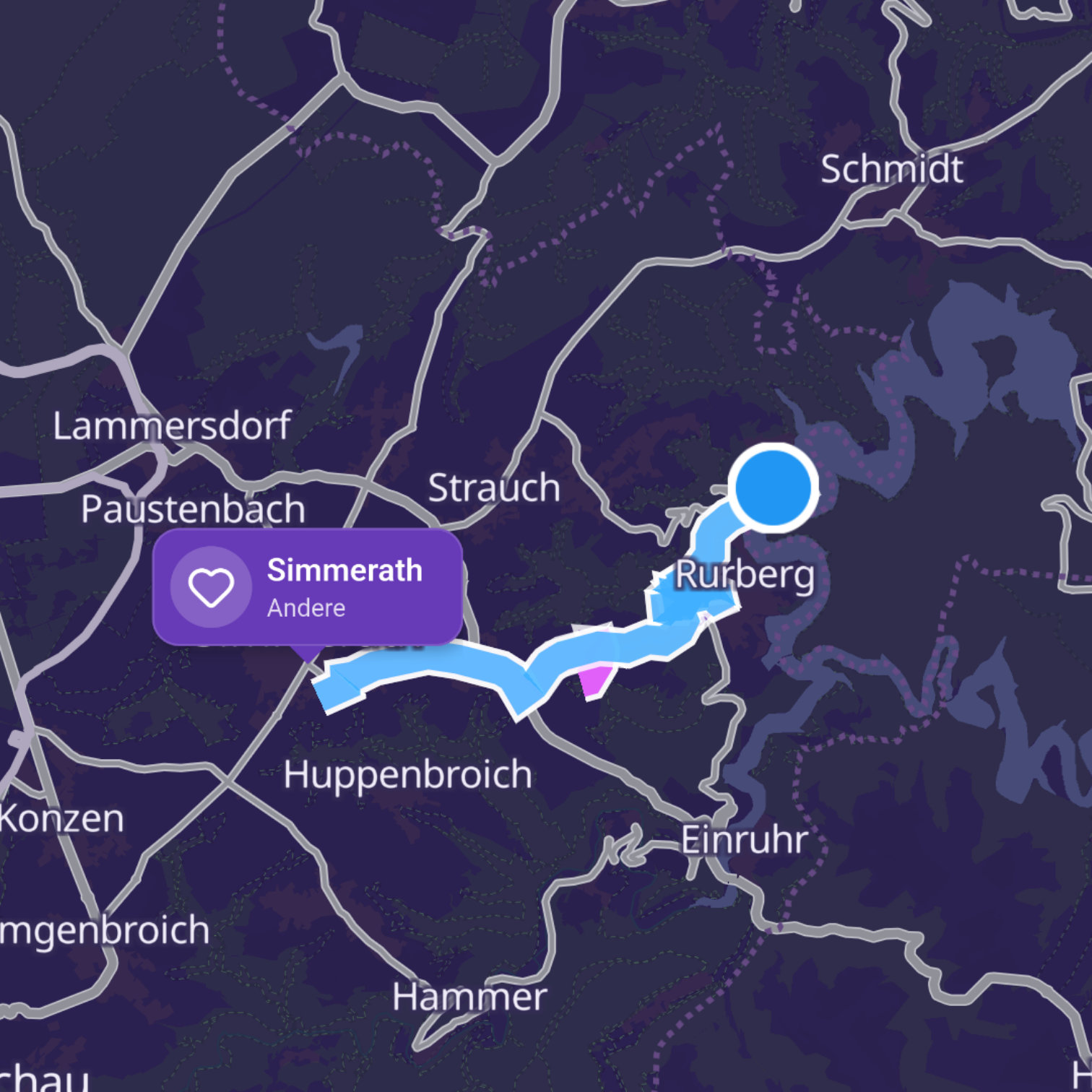 Map itinerary