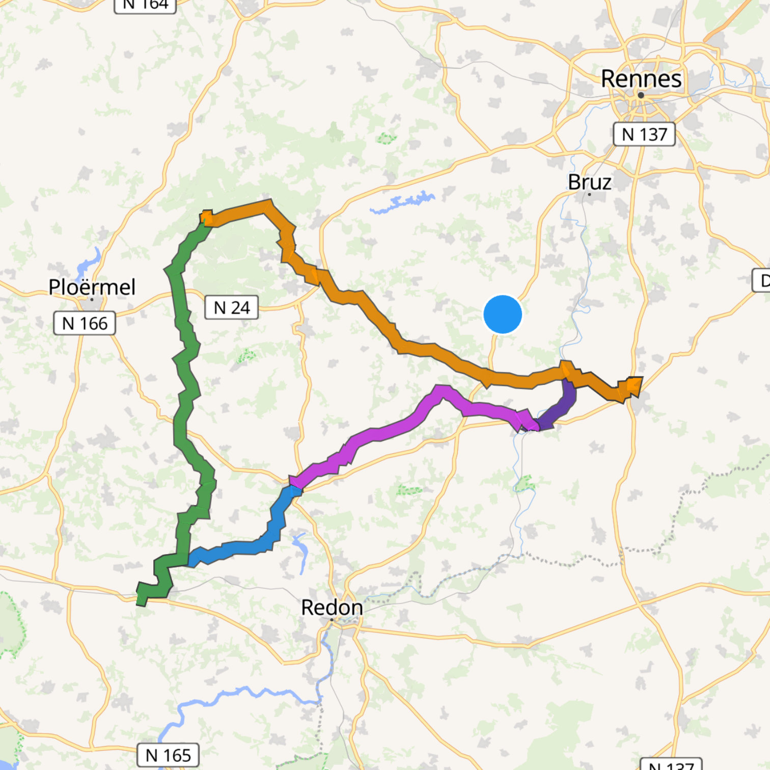 Map itinerary